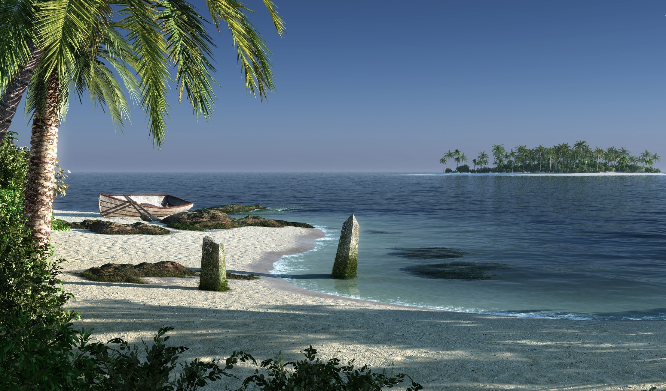 Островок. Artur Rosa. Artur Rosa картины. Необитаемый остров пальмы. Картина необитаемый остров.