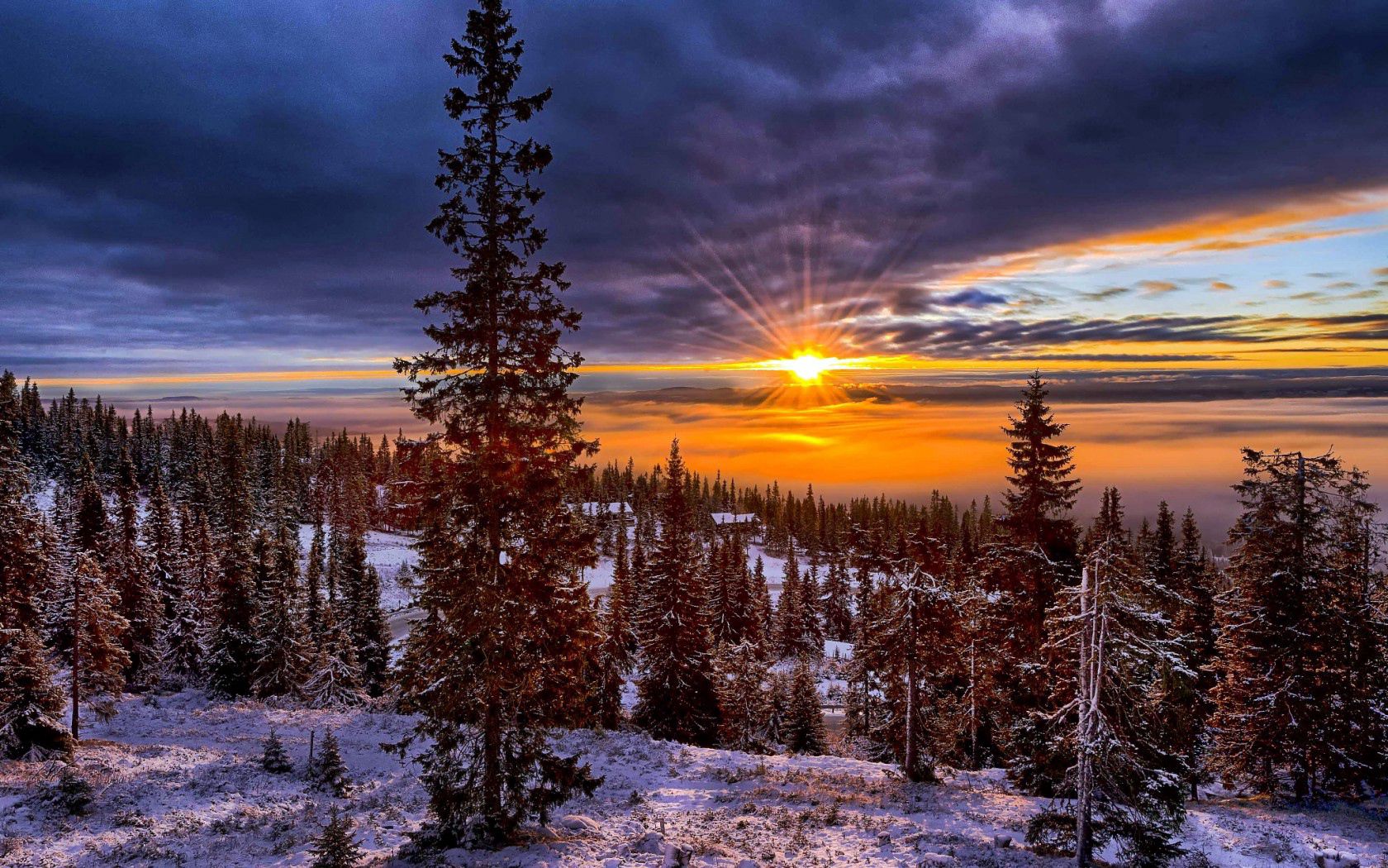 69651 Hintergrundbild herunterladen mountains, winter, natur, norwegen, senke, tal - Bildschirmschoner und Bilder kostenlos