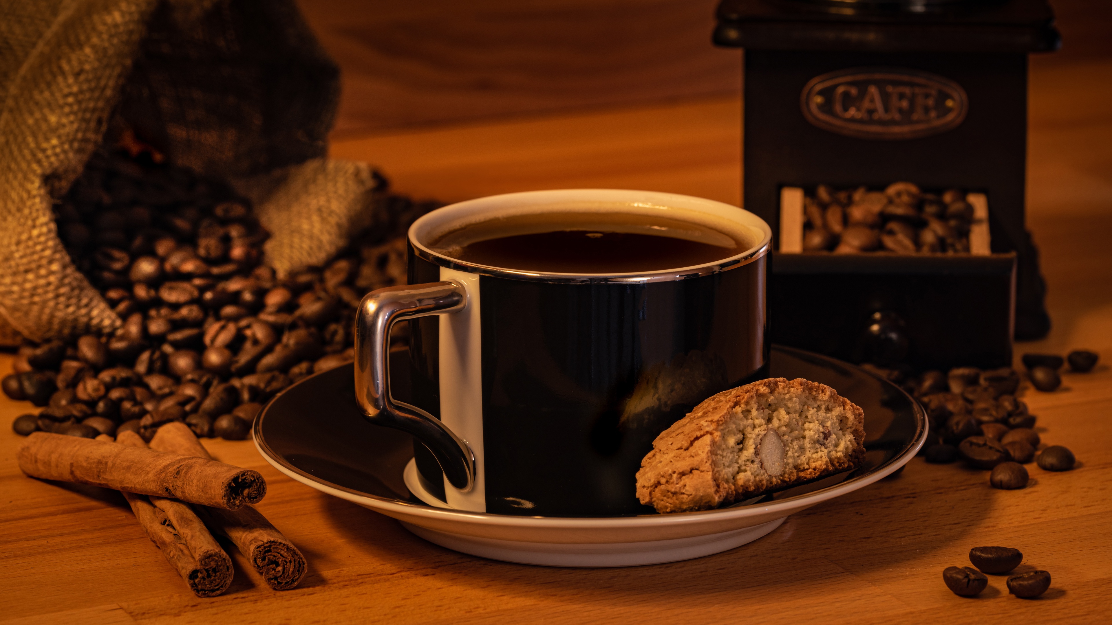 food, coffee, coffee beans, cookie, drink, mug, saucer iphone wallpaper