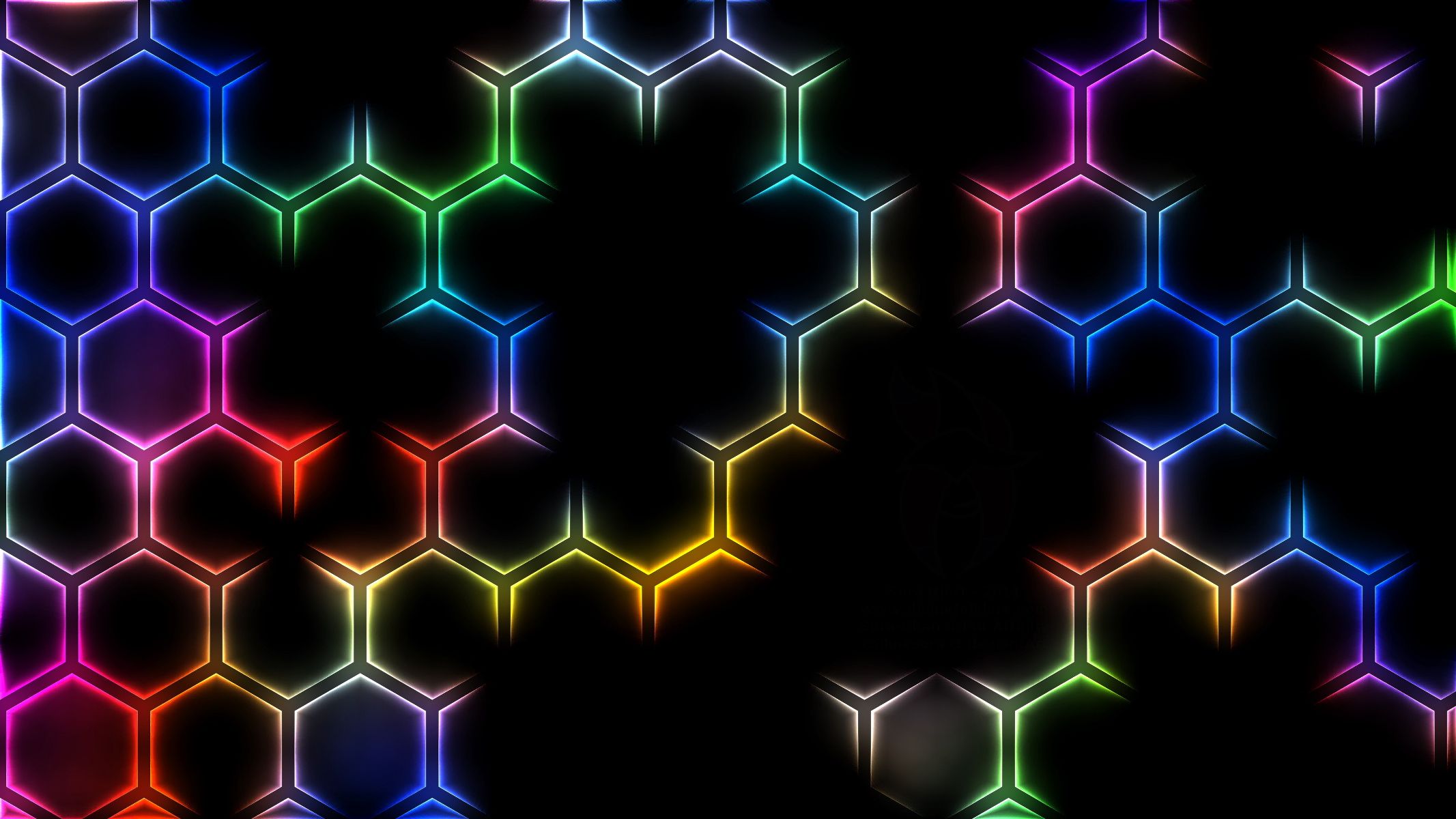 black, hexagon, abstract, colorful, pattern, colors, rainbow
