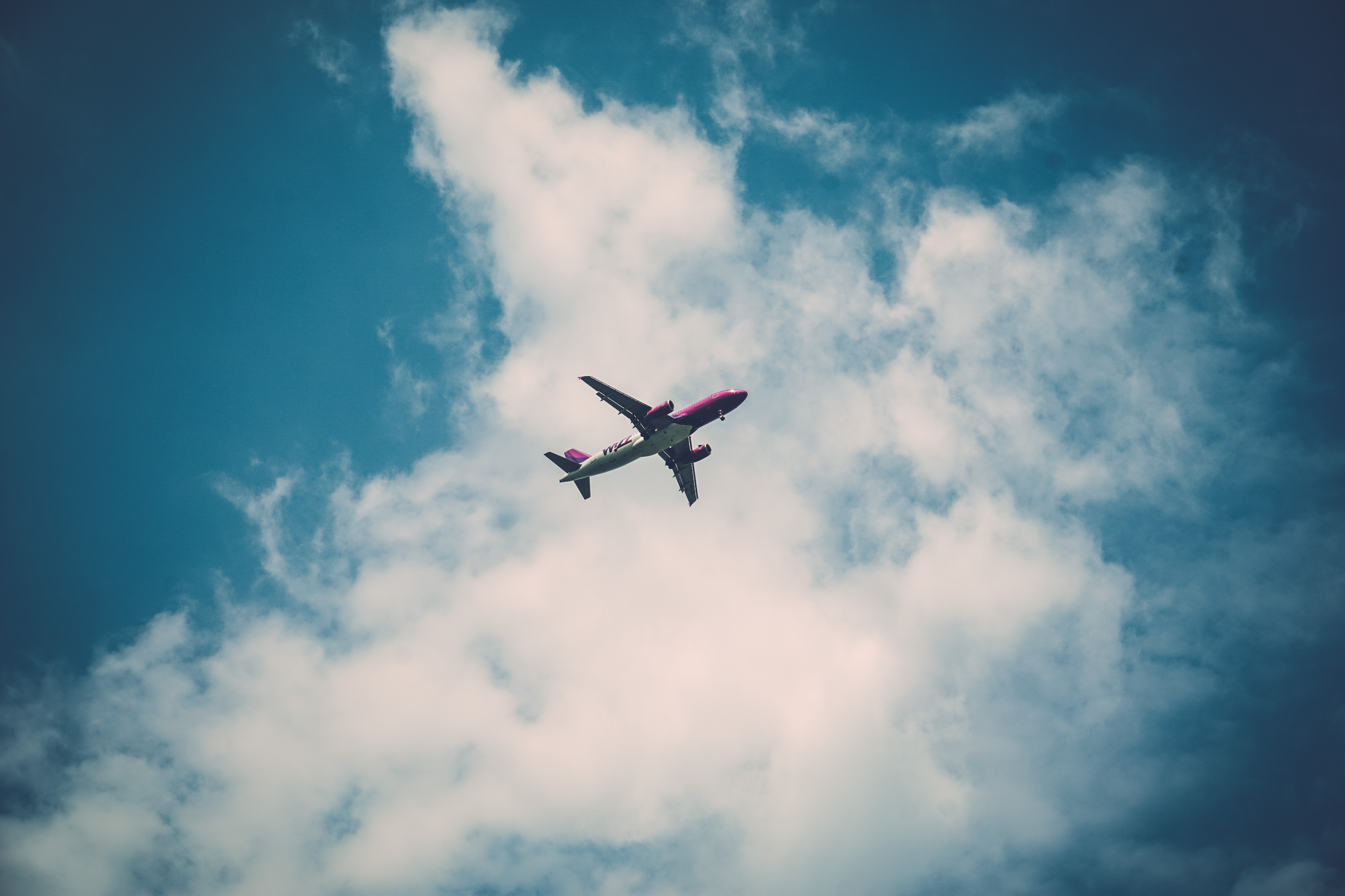 Download mobile wallpaper Plane, Miscellanea, Clouds, Miscellaneous, Sky, Airplane for free.