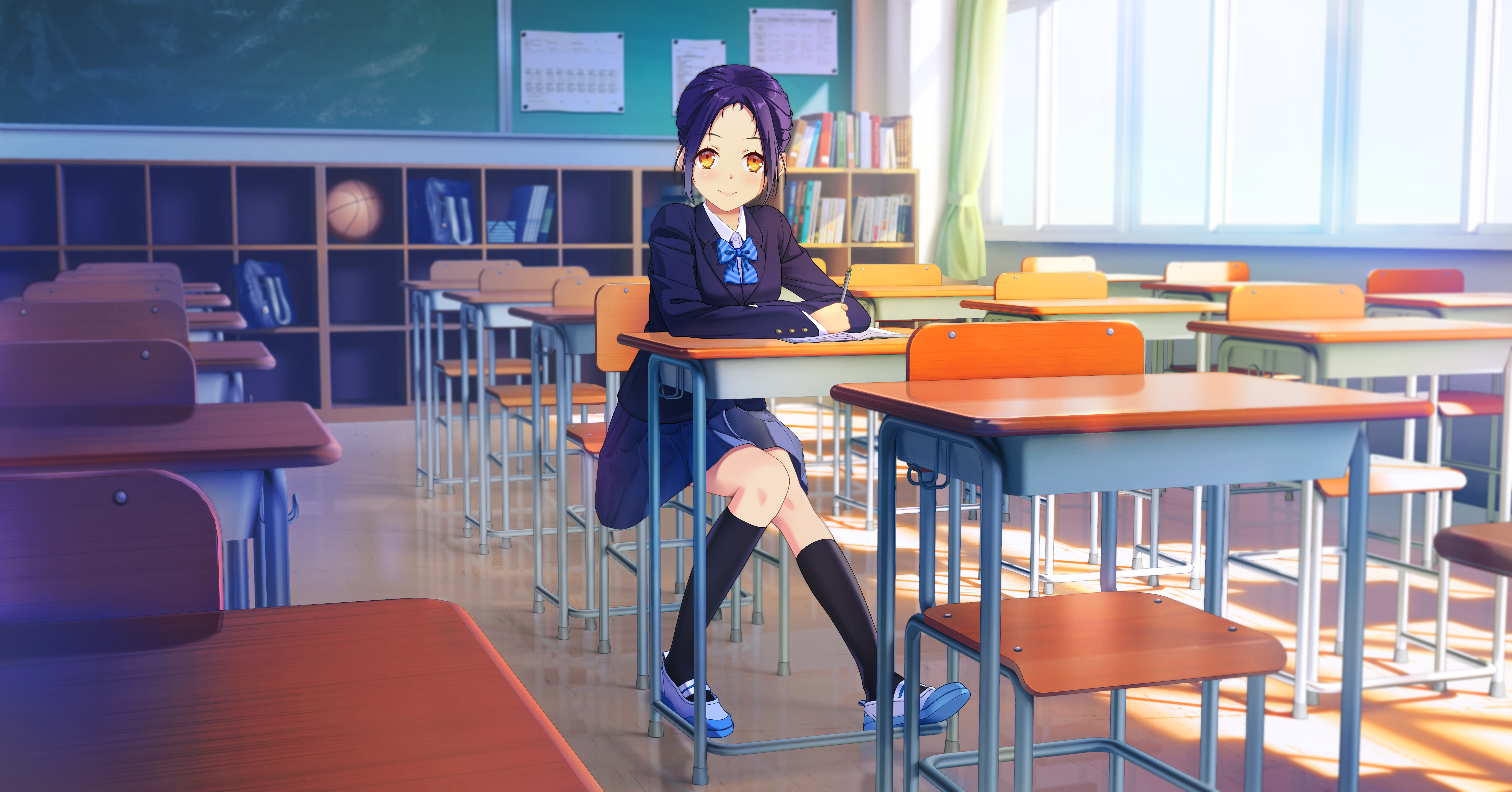 HD desktop wallpaper: Anime, Girl, School, Classroom download free picture  #892896