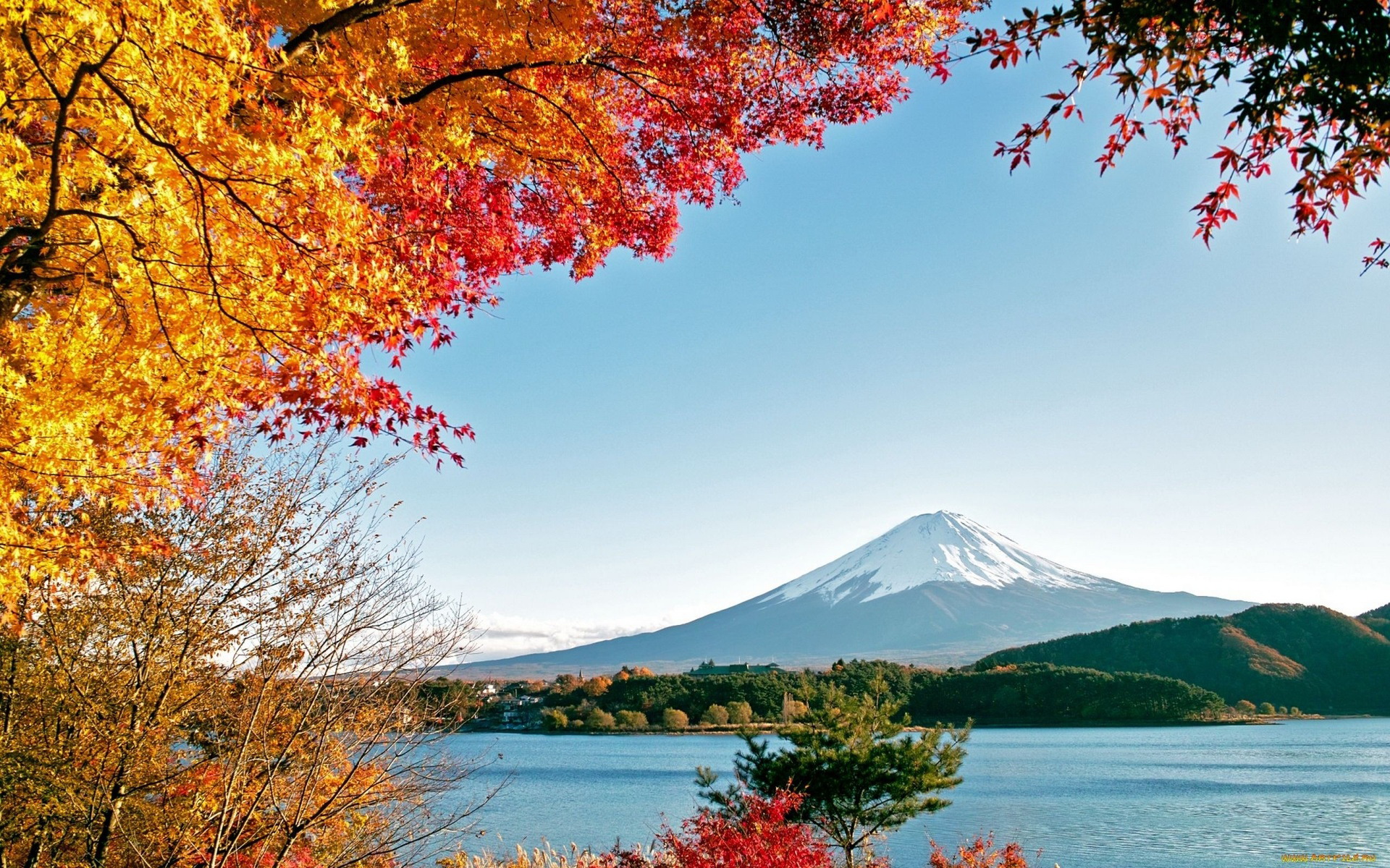Гора Фудзияма осень