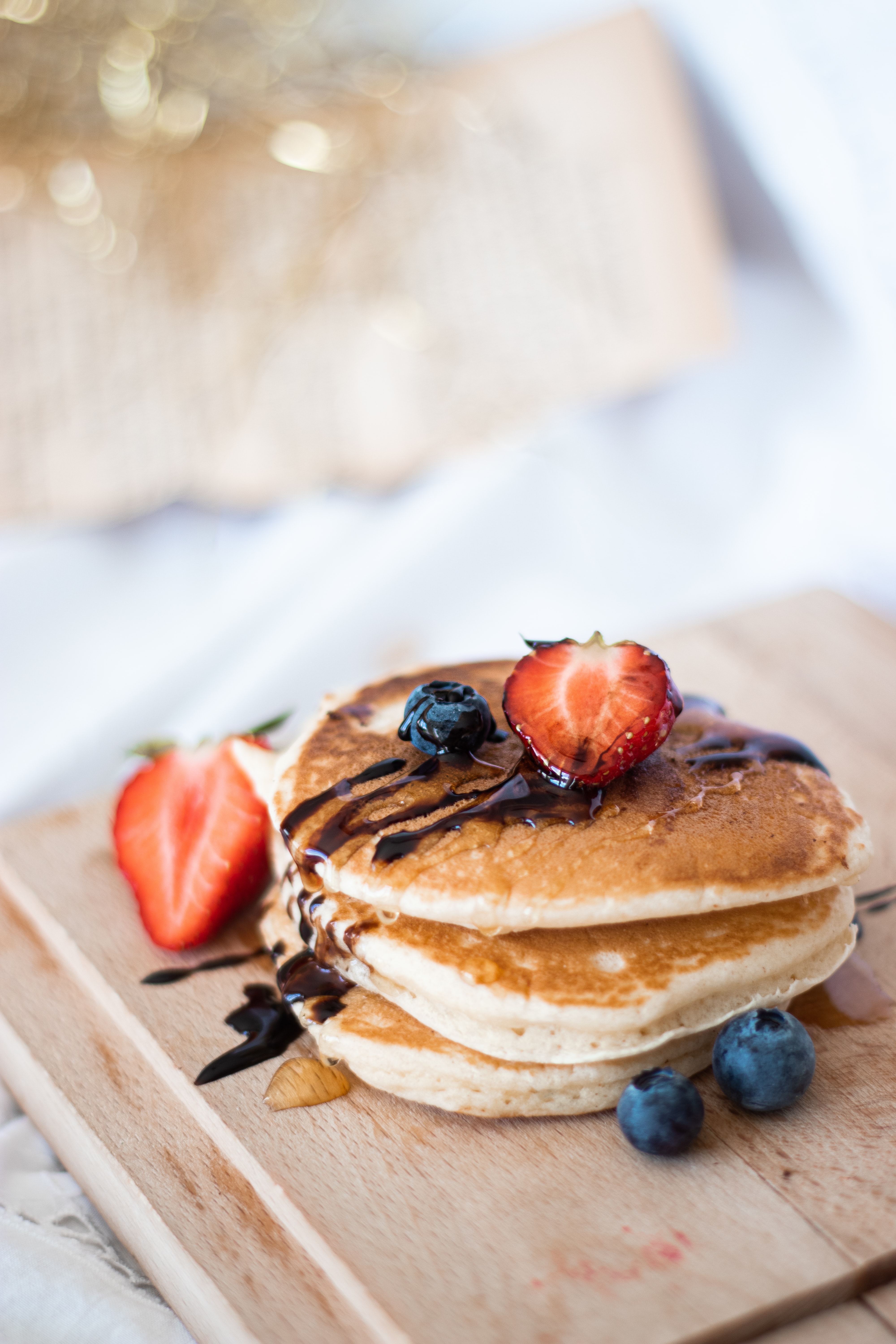 pancakes, food, strawberry, desert, bilberries, berries Free Stock Photo