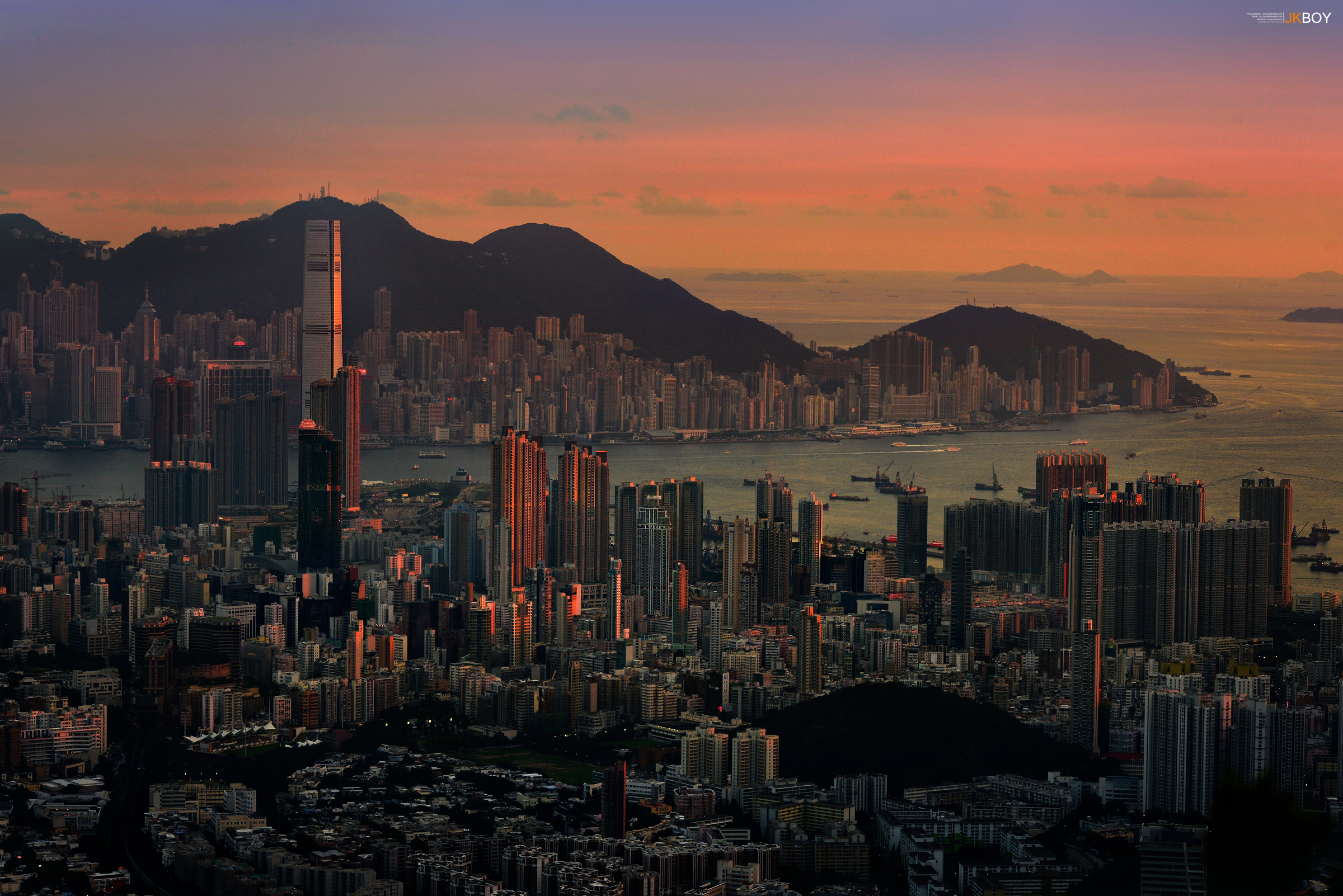 sunset, man made, hong kong, china, harbor, landscape, megapolis, sea, cities Aesthetic wallpaper