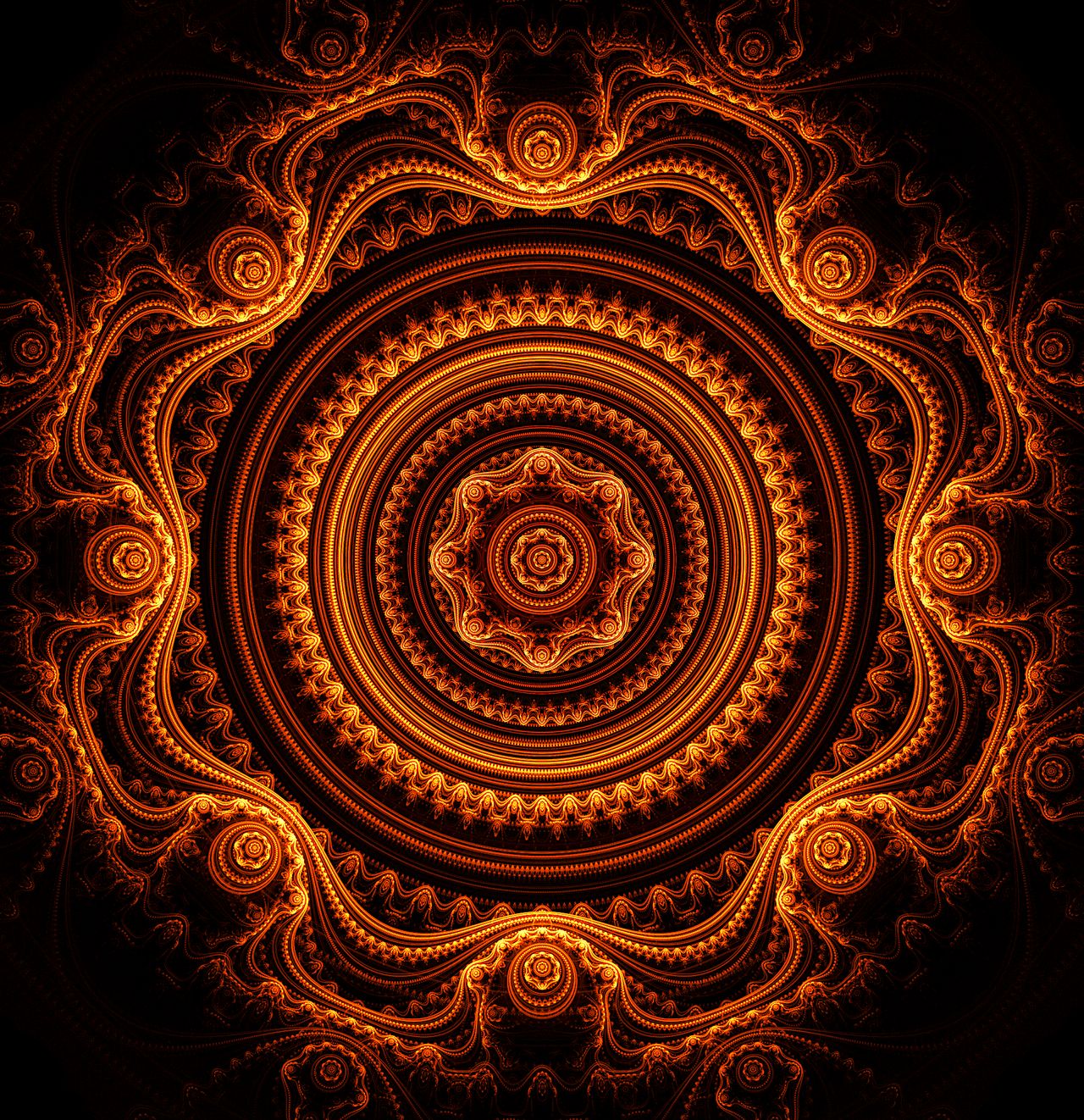 mandala, circles, ornament, abstract, pattern 8K