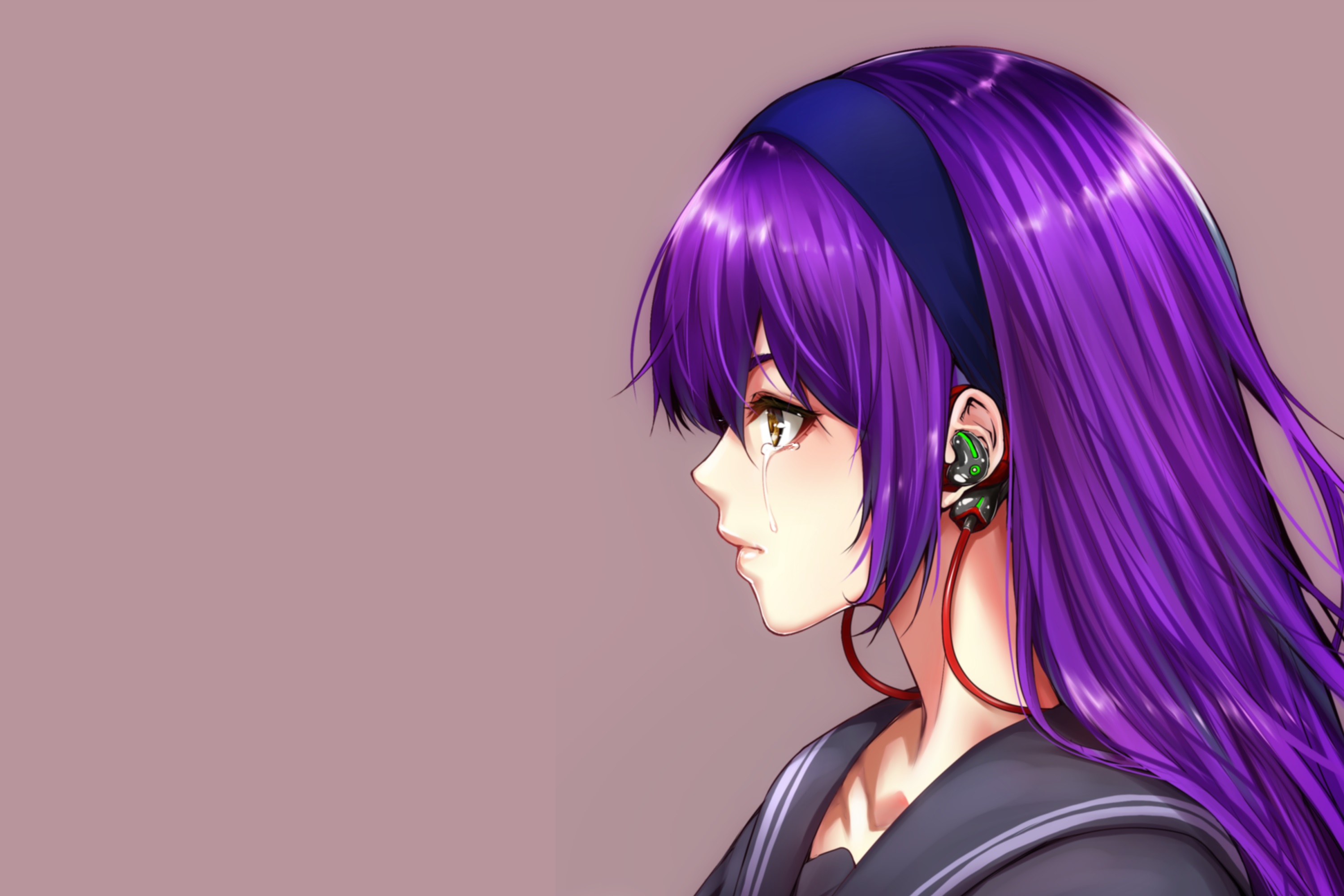 Токийский гуль девушка с фиолетовыми волосами