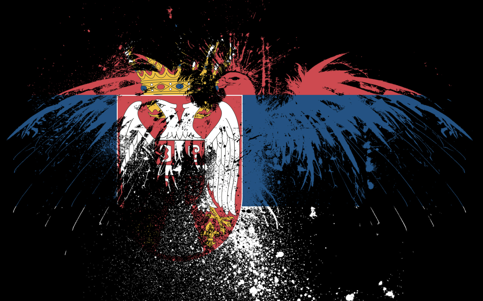 Флаг Сербии с орлом