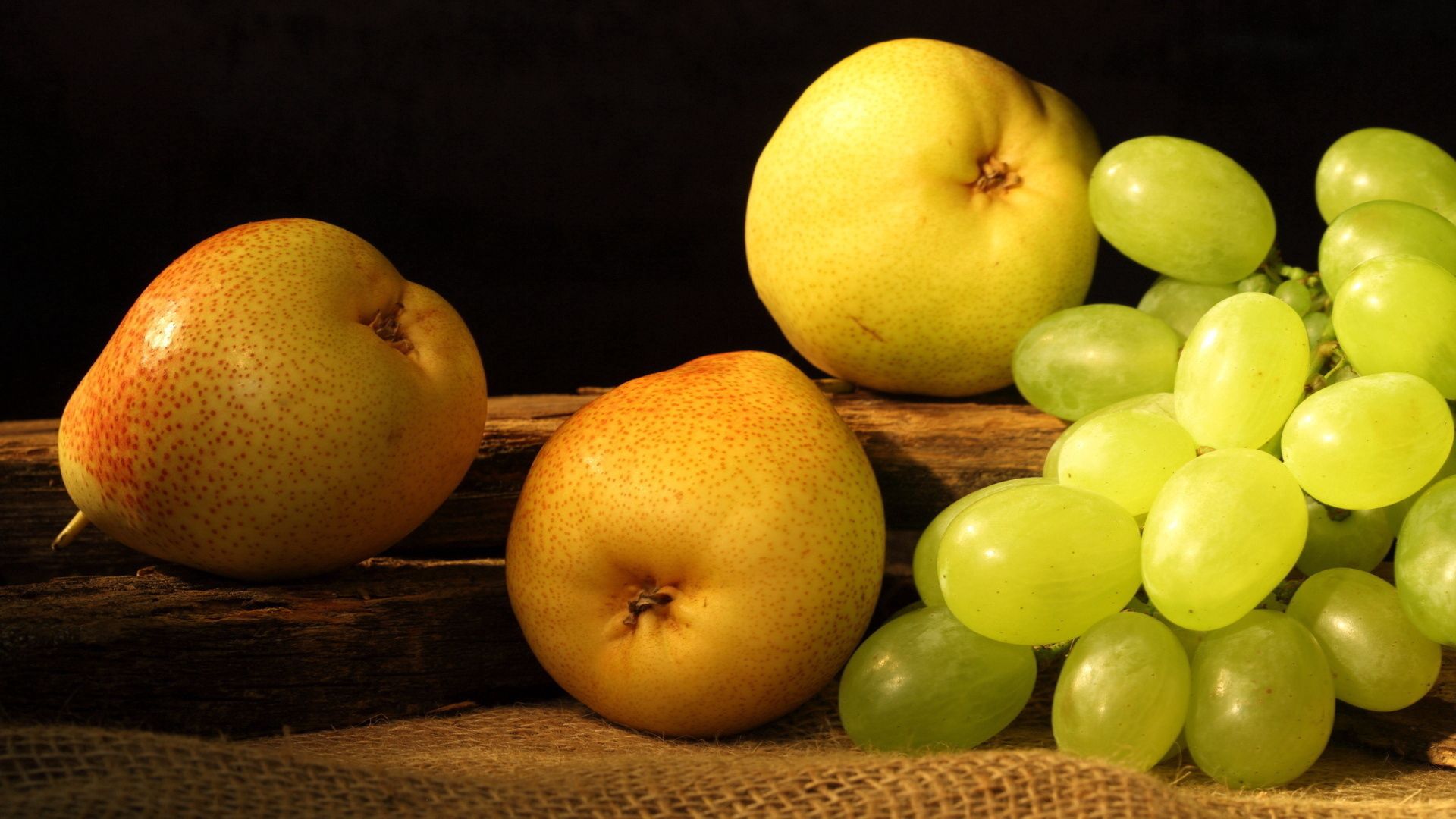 fruits, food, pears, grapes High Definition image