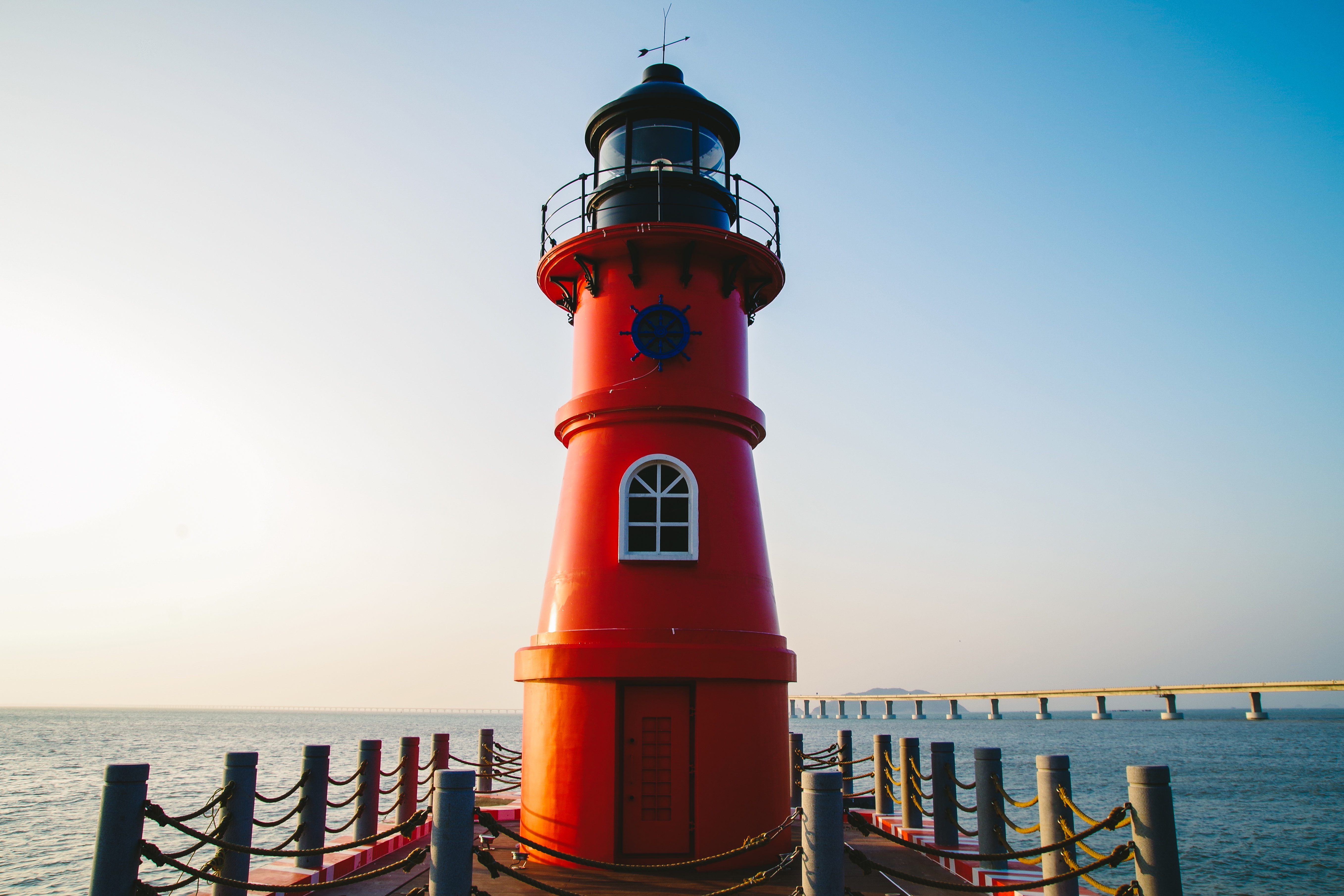 lighthouse, nature, sea, pier 8K