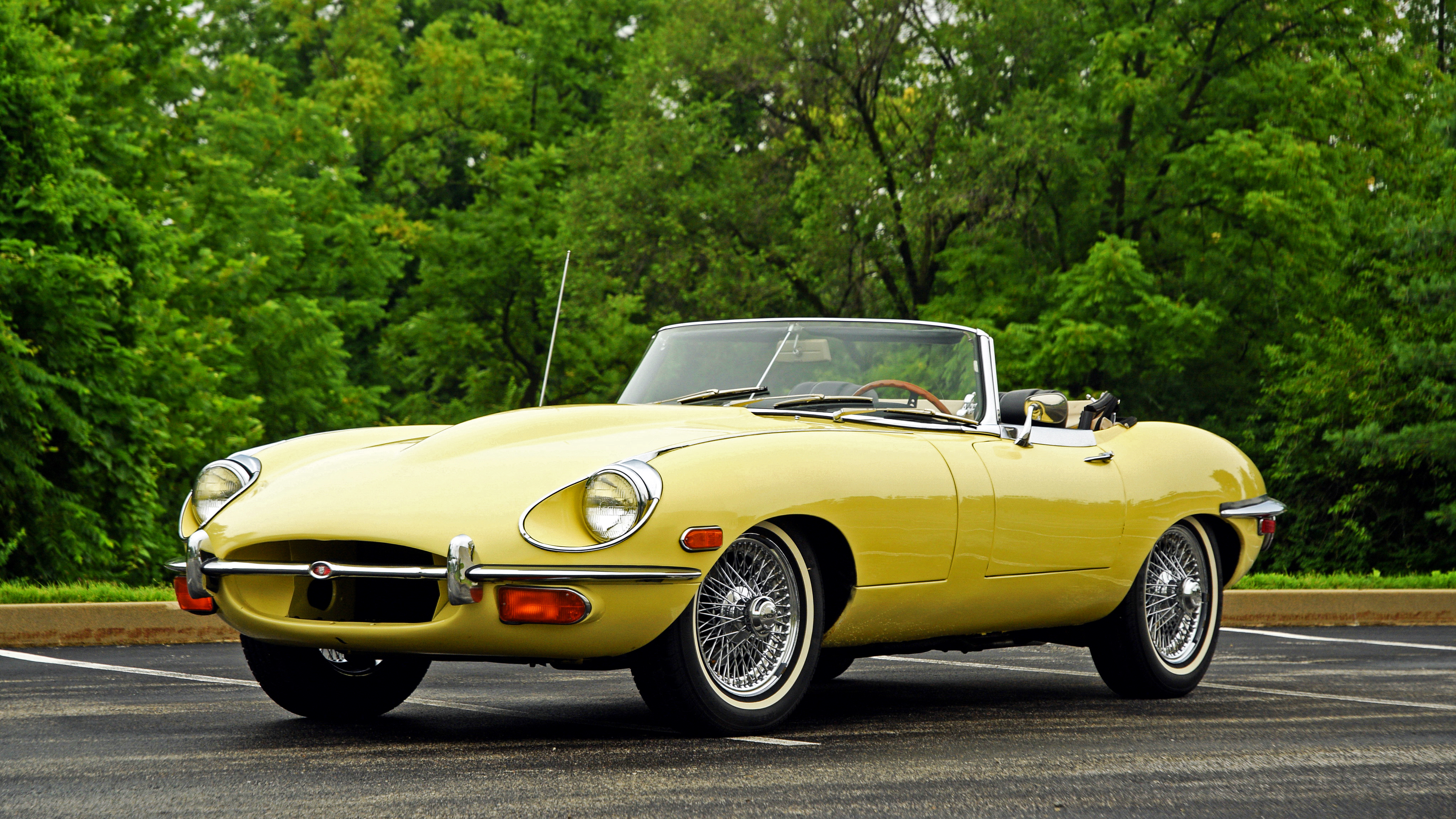 149924 baixar imagens carros, jaguar, amarelo, cabriolet, cabriolé, 1968, tipo e - papéis de parede e protetores de tela gratuitamente