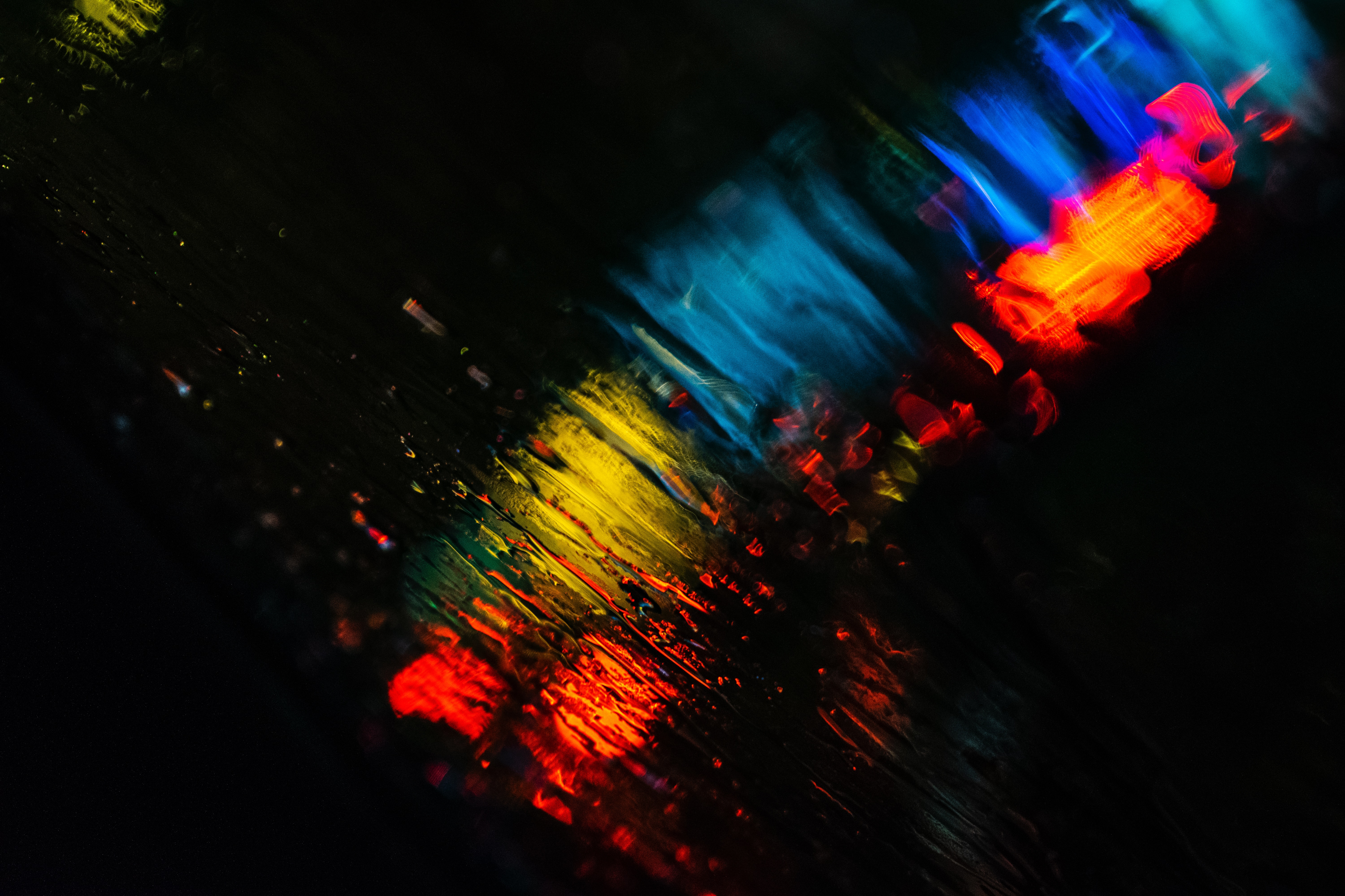 Download mobile wallpaper Lights, Smooth, Macro, Glass, Blur, Rain for free.
