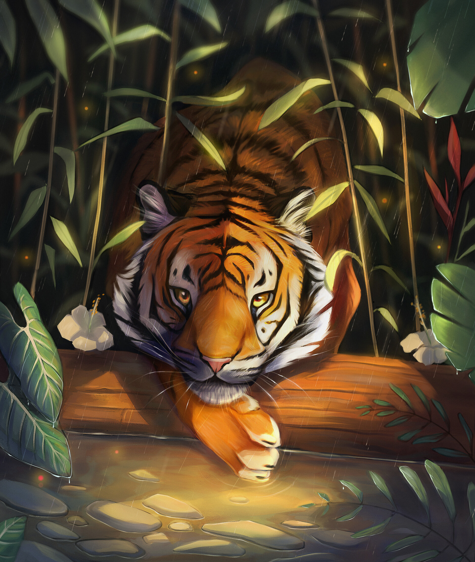 Спящий тигр арт