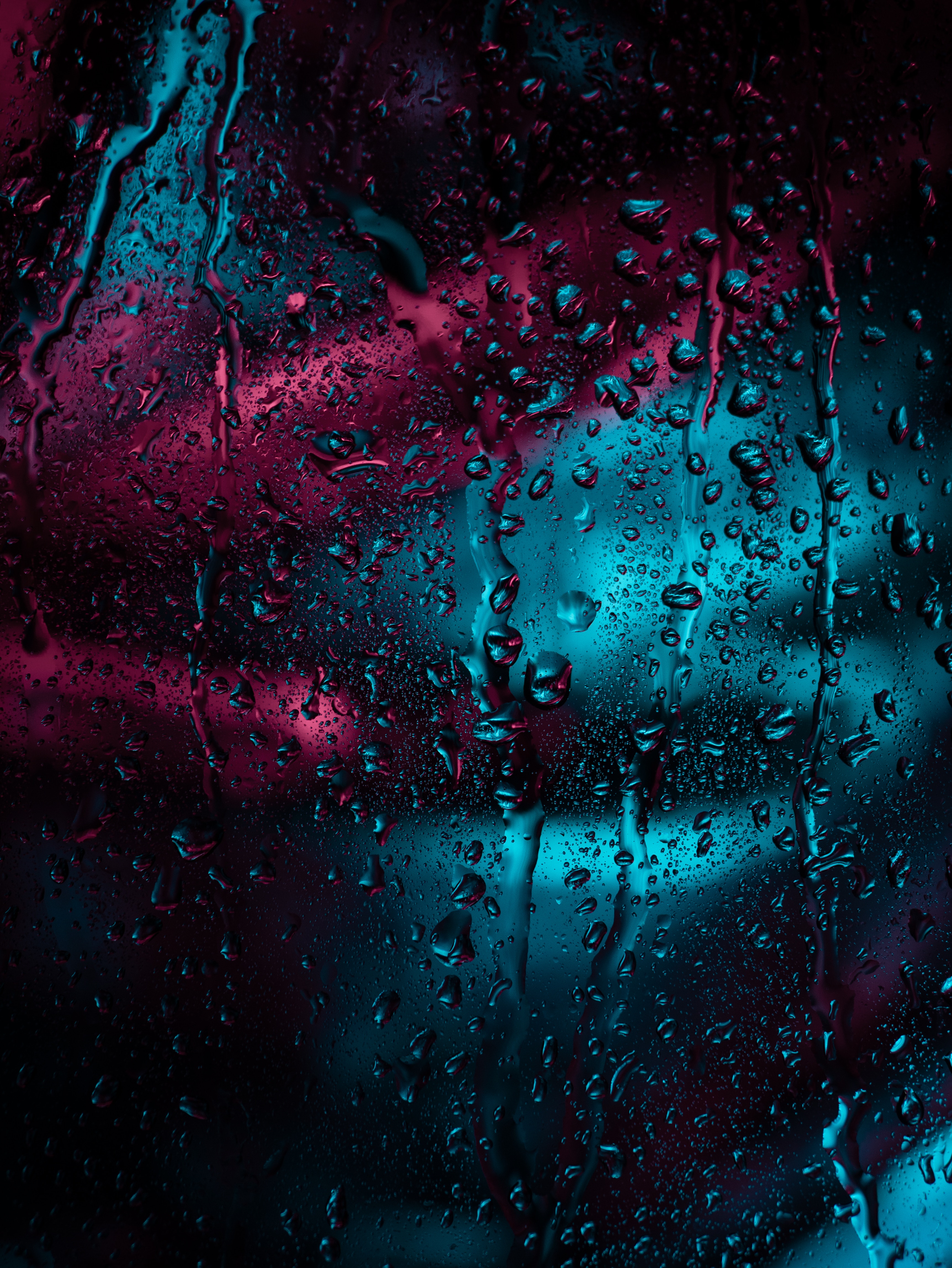 rain, surface, dark, moisture, drops, macro, glass, window