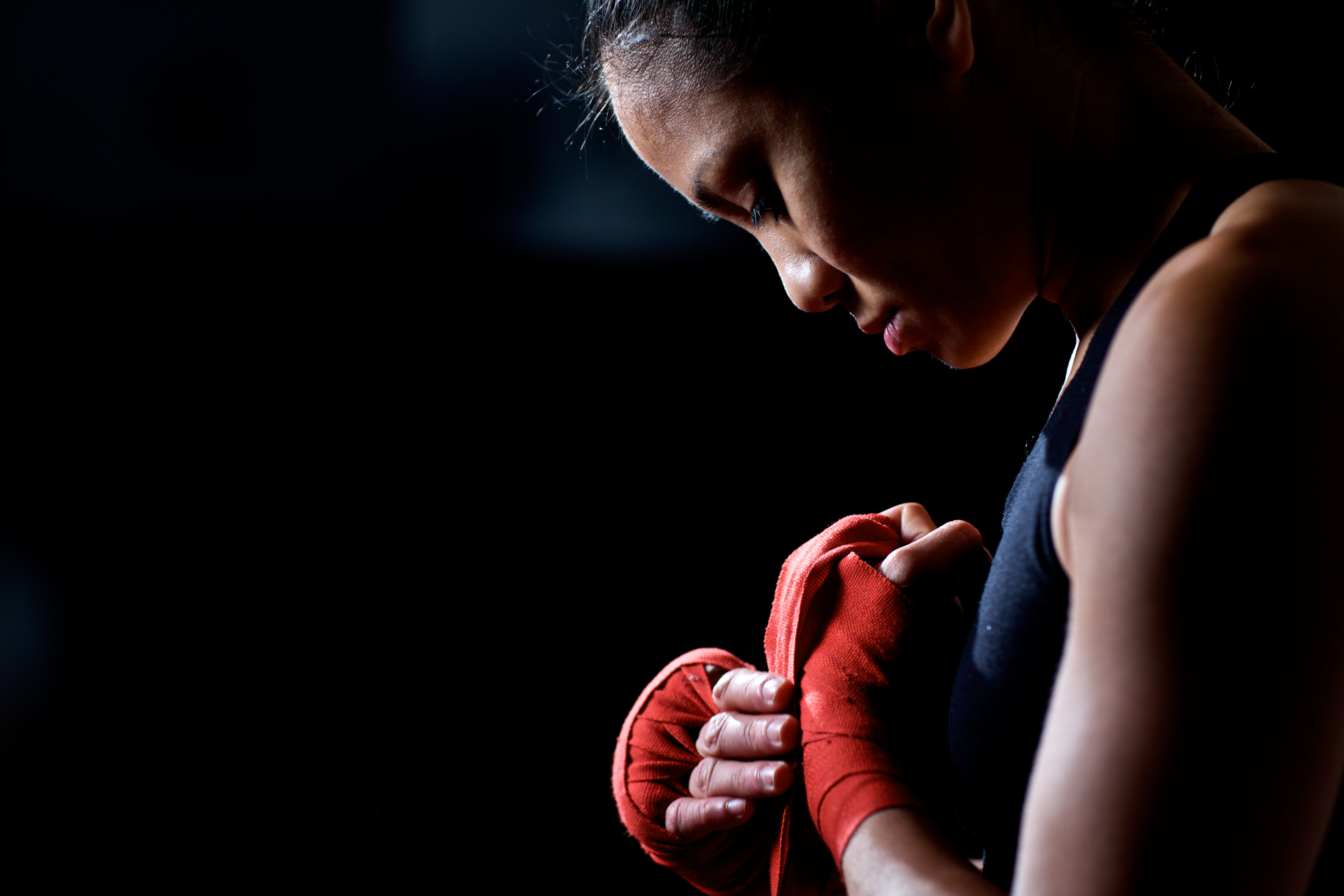 Download mobile wallpaper Champion, Boxer, Bandages, Sports, Girl for free.