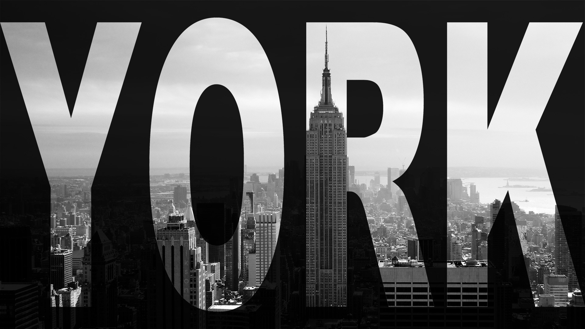 Нью Йорк Сити черно белая
