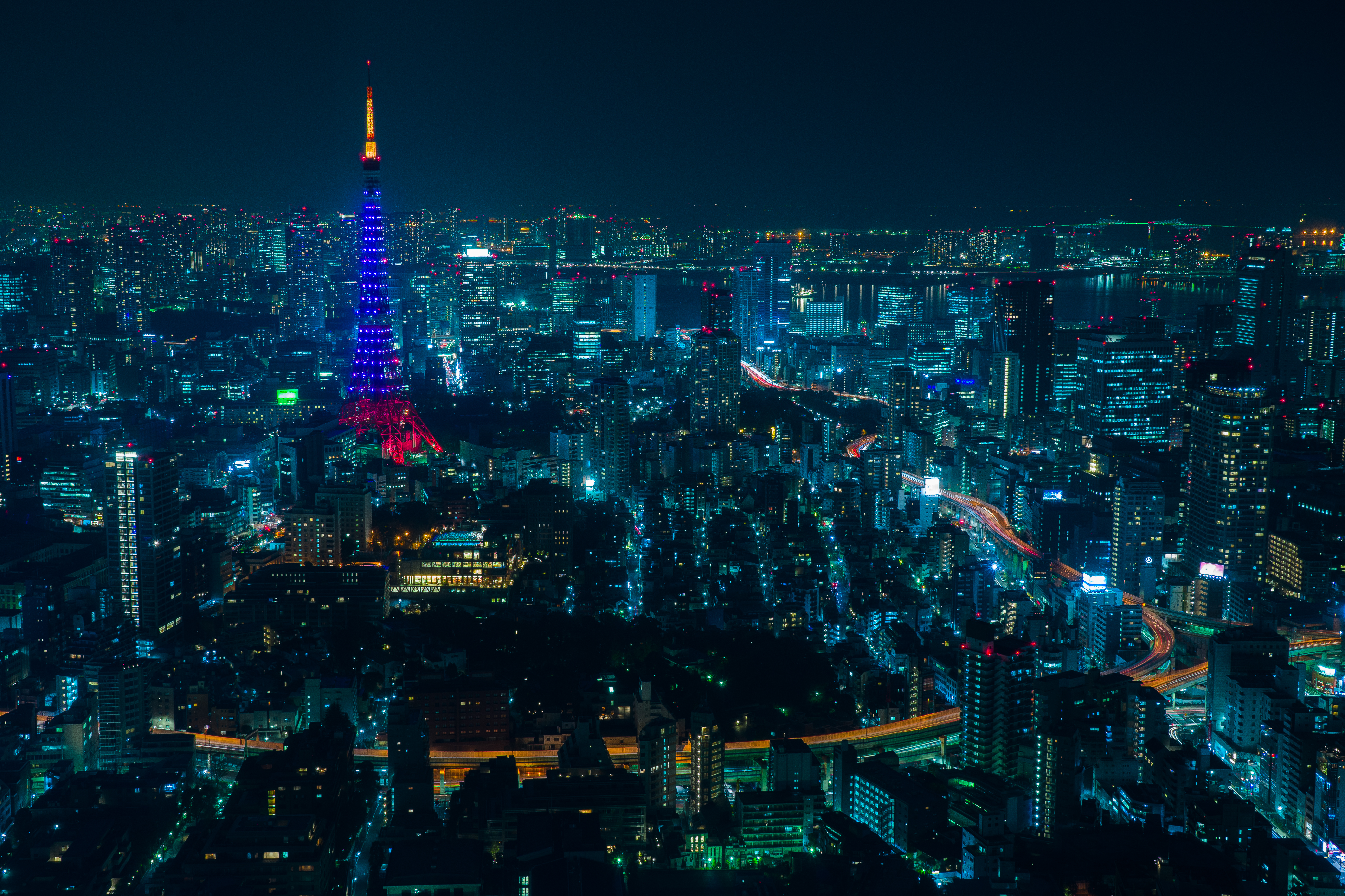 vertical wallpaper skyscrapers, cities, night city, tokyo