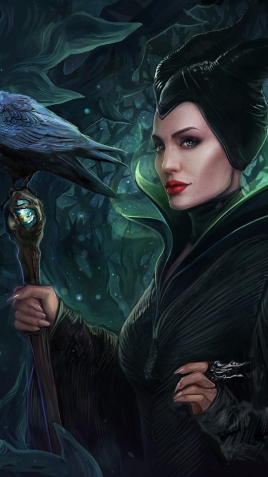 Download mobile wallpaper Angelina Jolie, Raven, Movie, Maleficent for free.