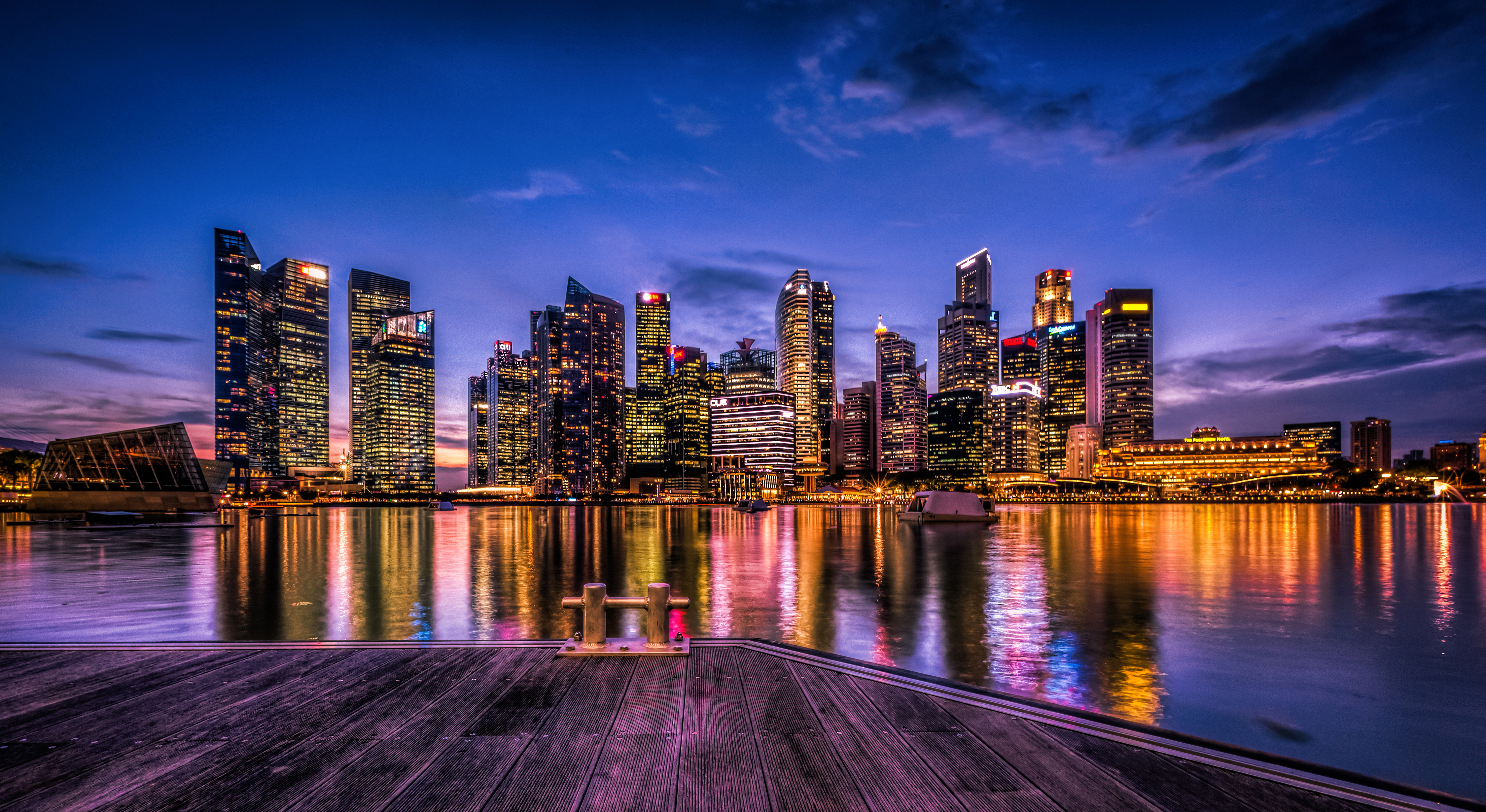 Сингапур панорама 4k