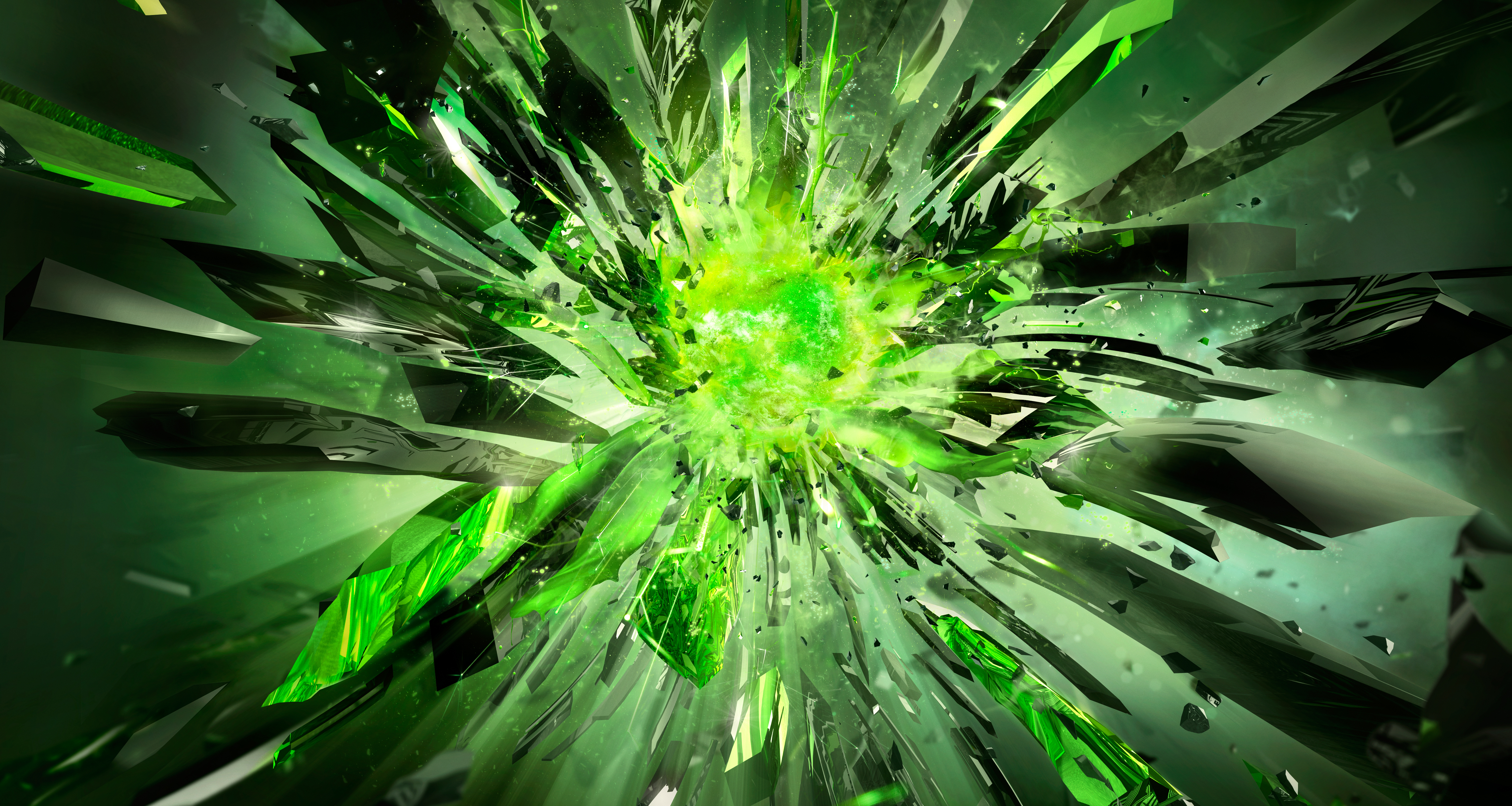 nvidia, technology, green, explosion