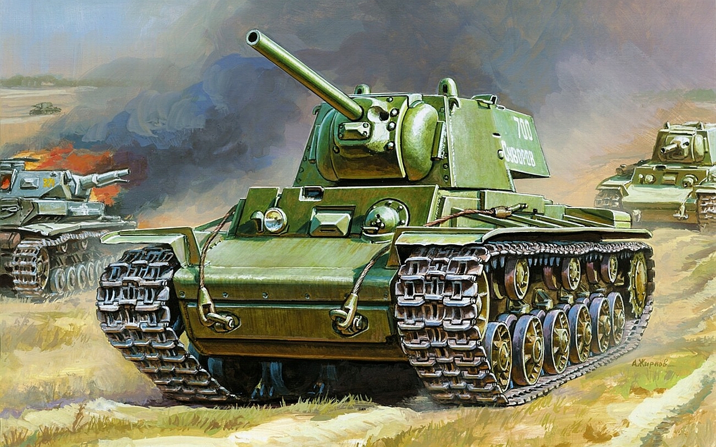 Сборная модель zvezda Советский тяжелый танк кв-2 (3608) 1:35