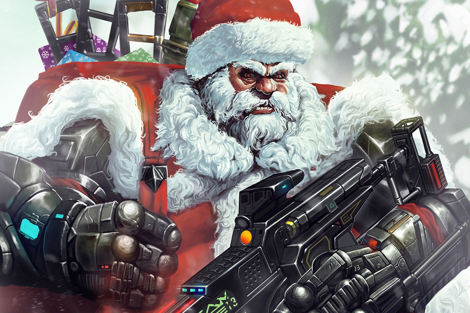 Дед Мороз с пушкой