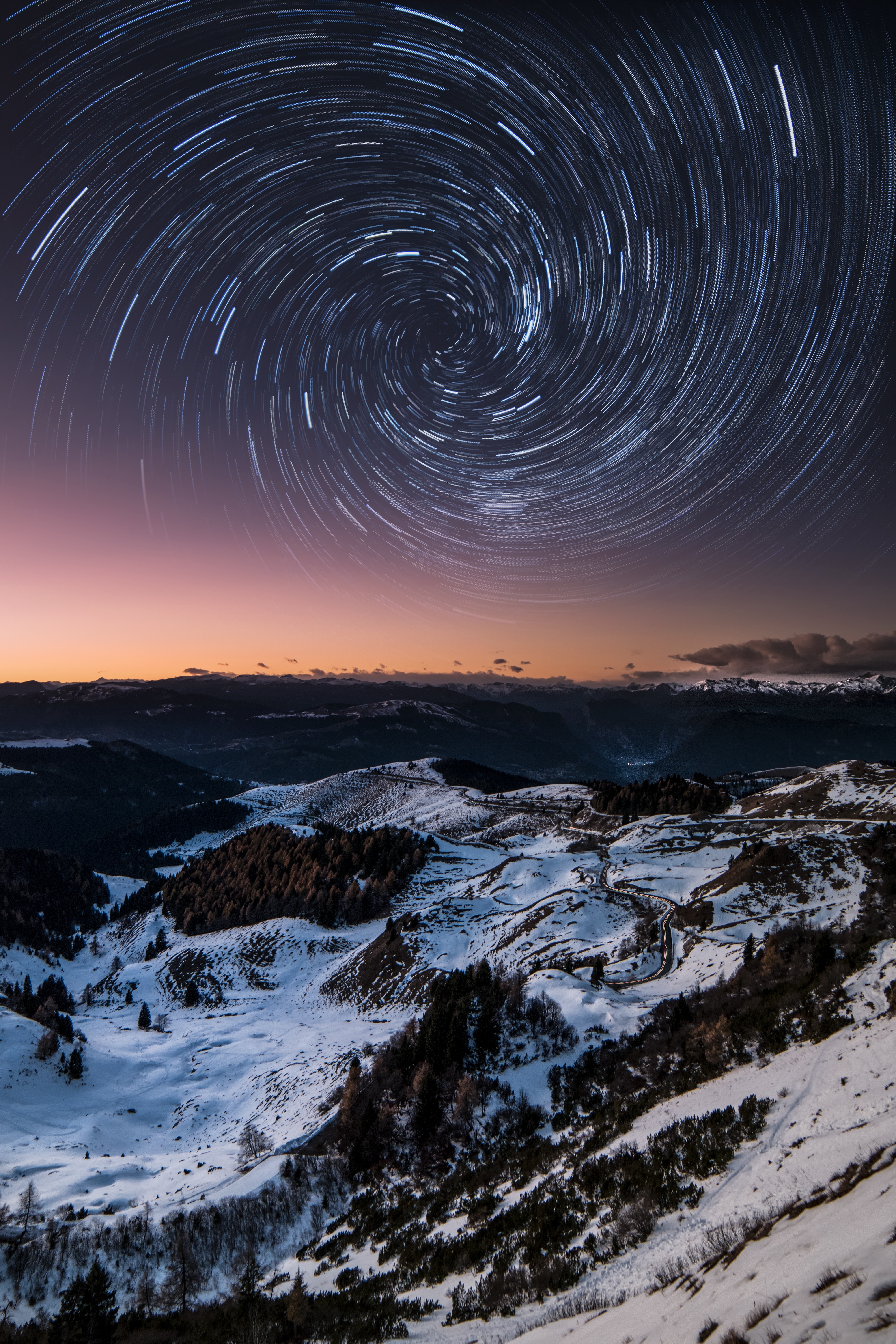 vertex, nature, mountains, night, italy, top, starry sky, dolomites