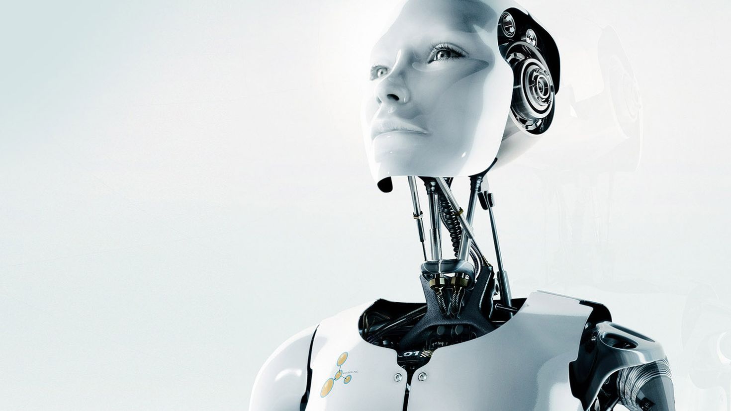 Тема человек и робот. Робот человек. Роботы будущего. Робот на белом фоне. Искусственный интеллект.