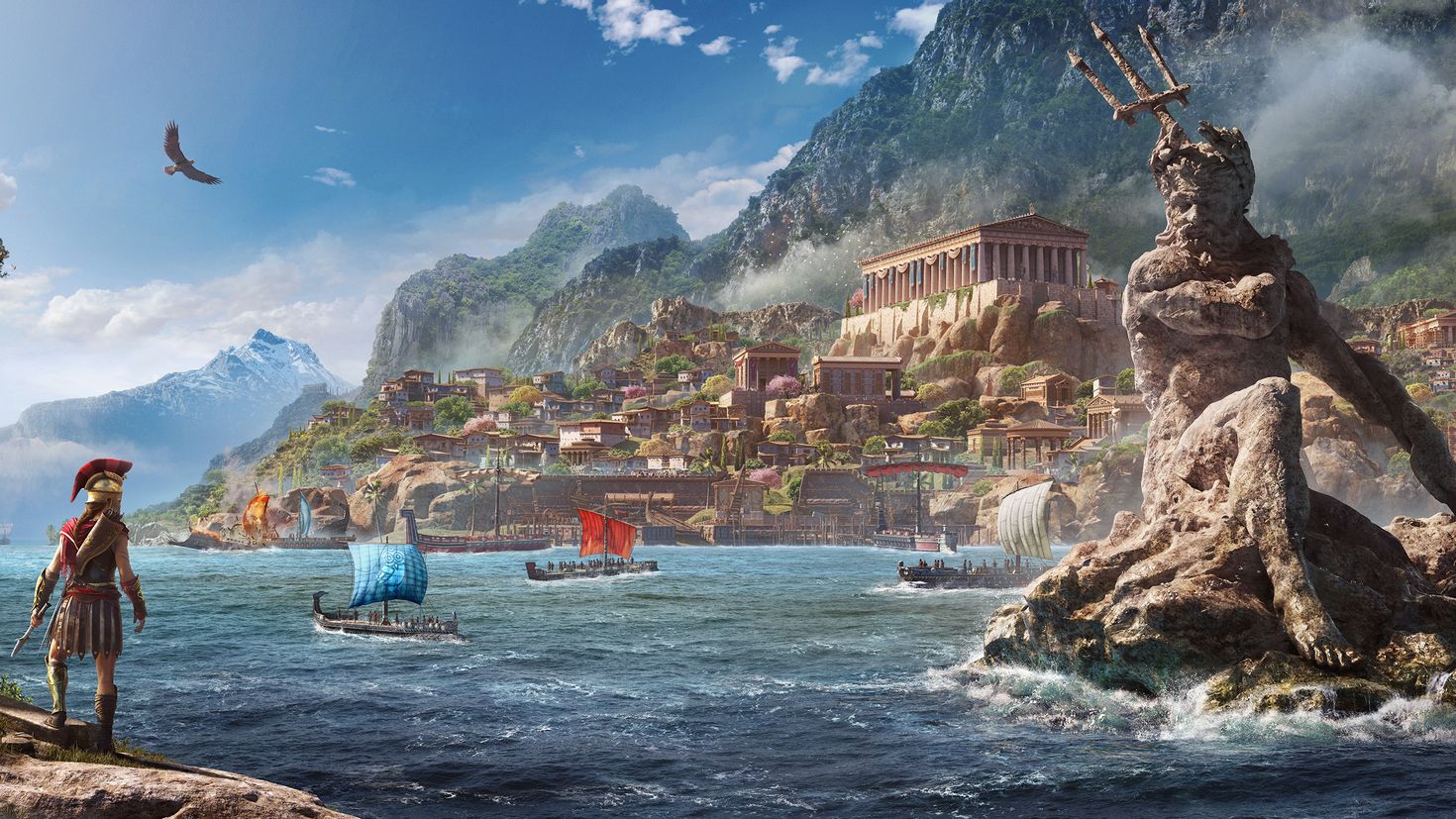 9 раб. Колосс Родосский Assassins Creed Odyssey. Assassins Creed Odyssey Посейдон. Ассасин Крид Одиссея 4к. Ассасин Одиссея пс4.