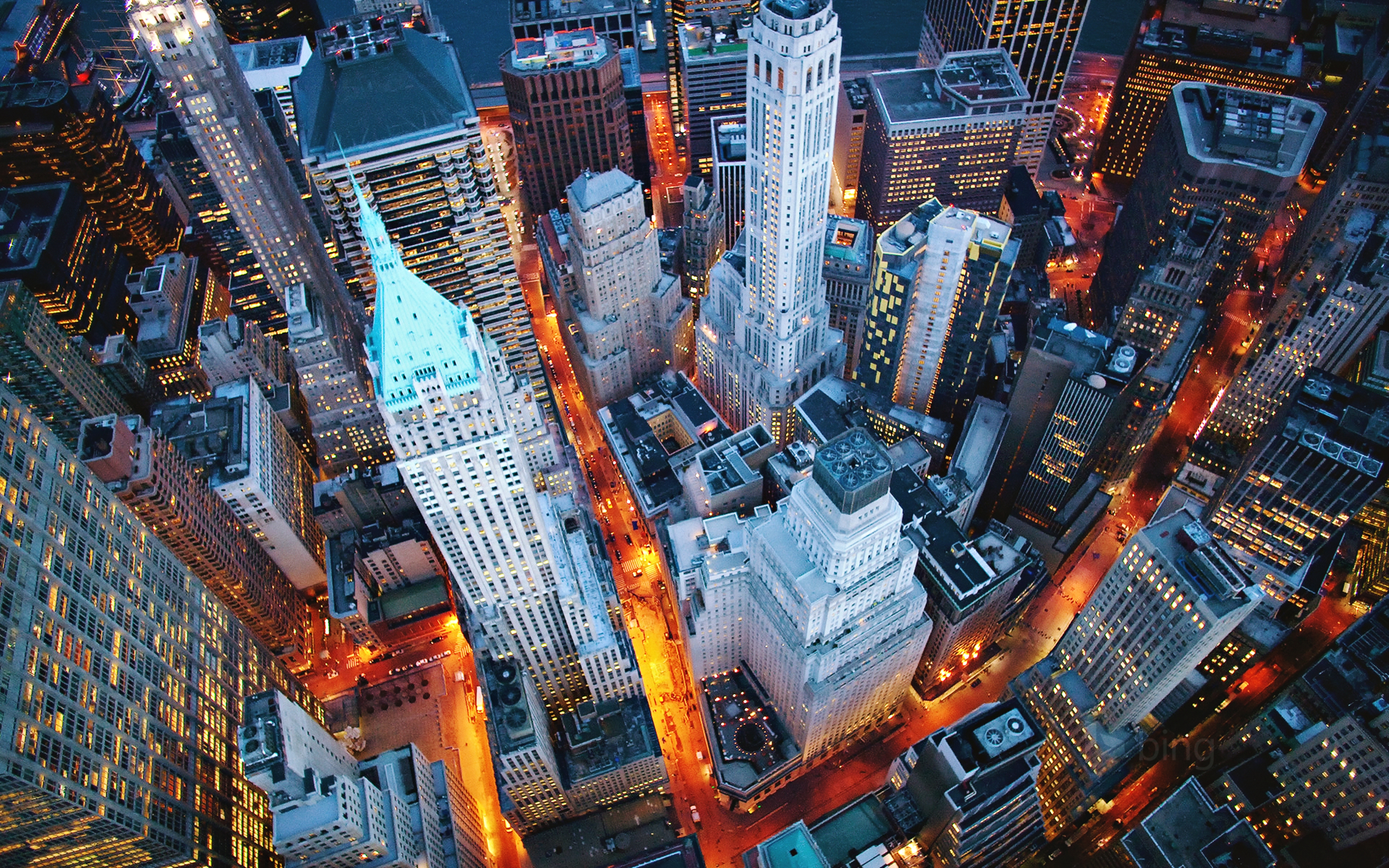 356180壁紙のダウンロード光, マンメイド, ニューヨーク, 建物, 街, マンハッタン, 夜, 超高層ビル, 都市-スクリーンセーバーと写真を無料で