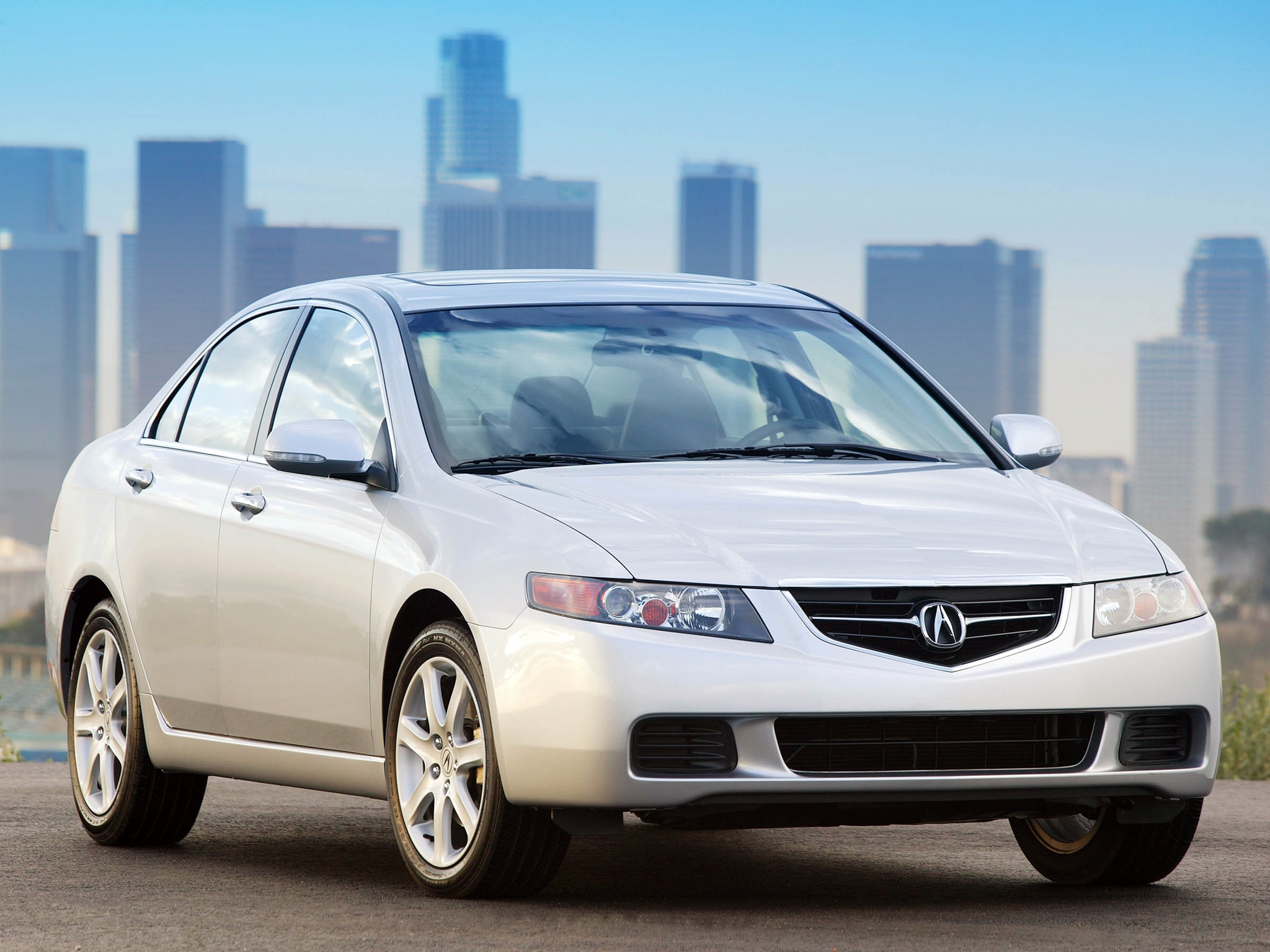 Download mobile wallpaper Akura, 2003, Acura Tsx, Acura, Style, Asphalt, Building, Auto, Cars, Front View for free.