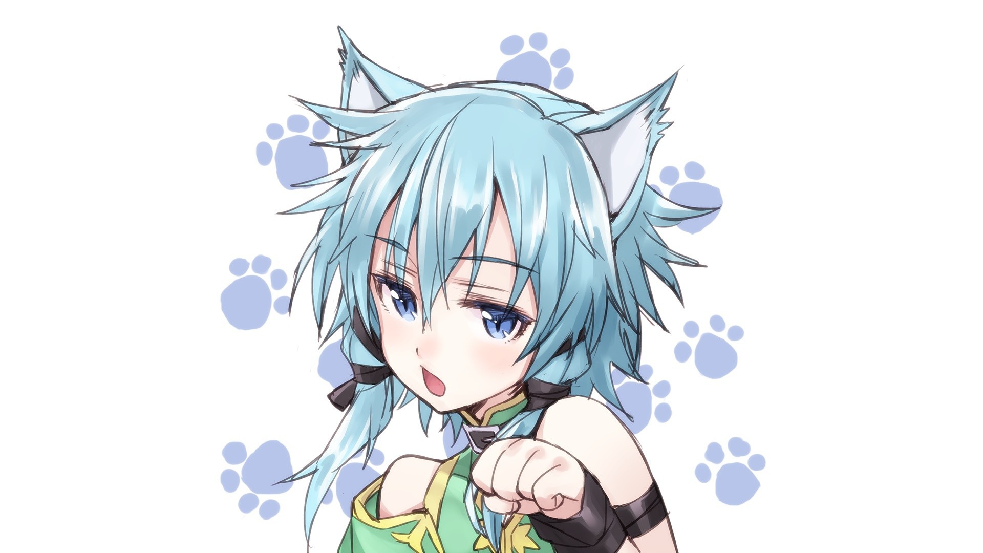 Free download wallpaper Anime, Sword Art Online, Blue Eyes, Blue Hair, Short Hair, Animal Ears, Sword Art Online Ii, Sinon (Sword Art Online) on your PC desktop