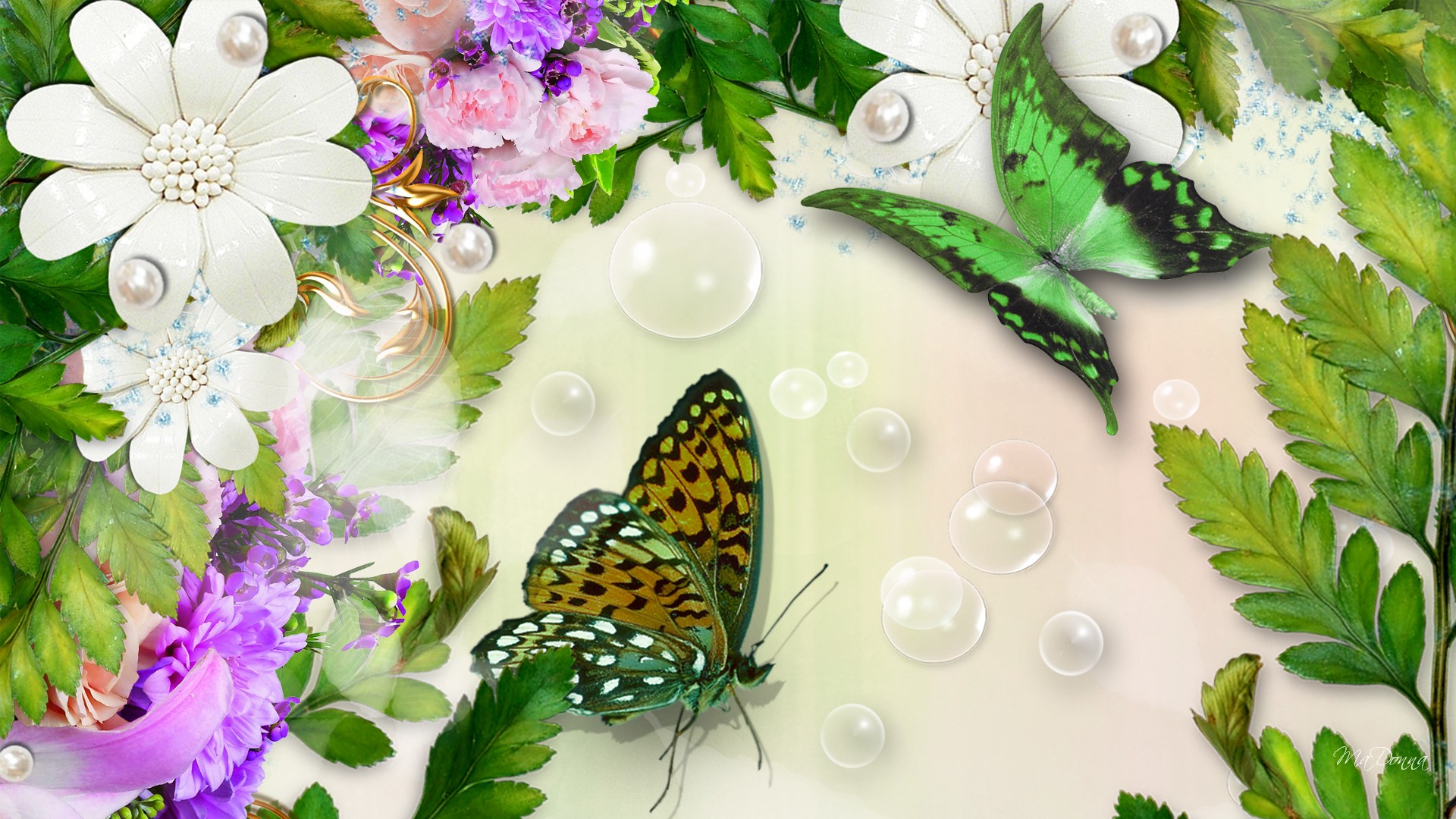 Фреска с бабочками
