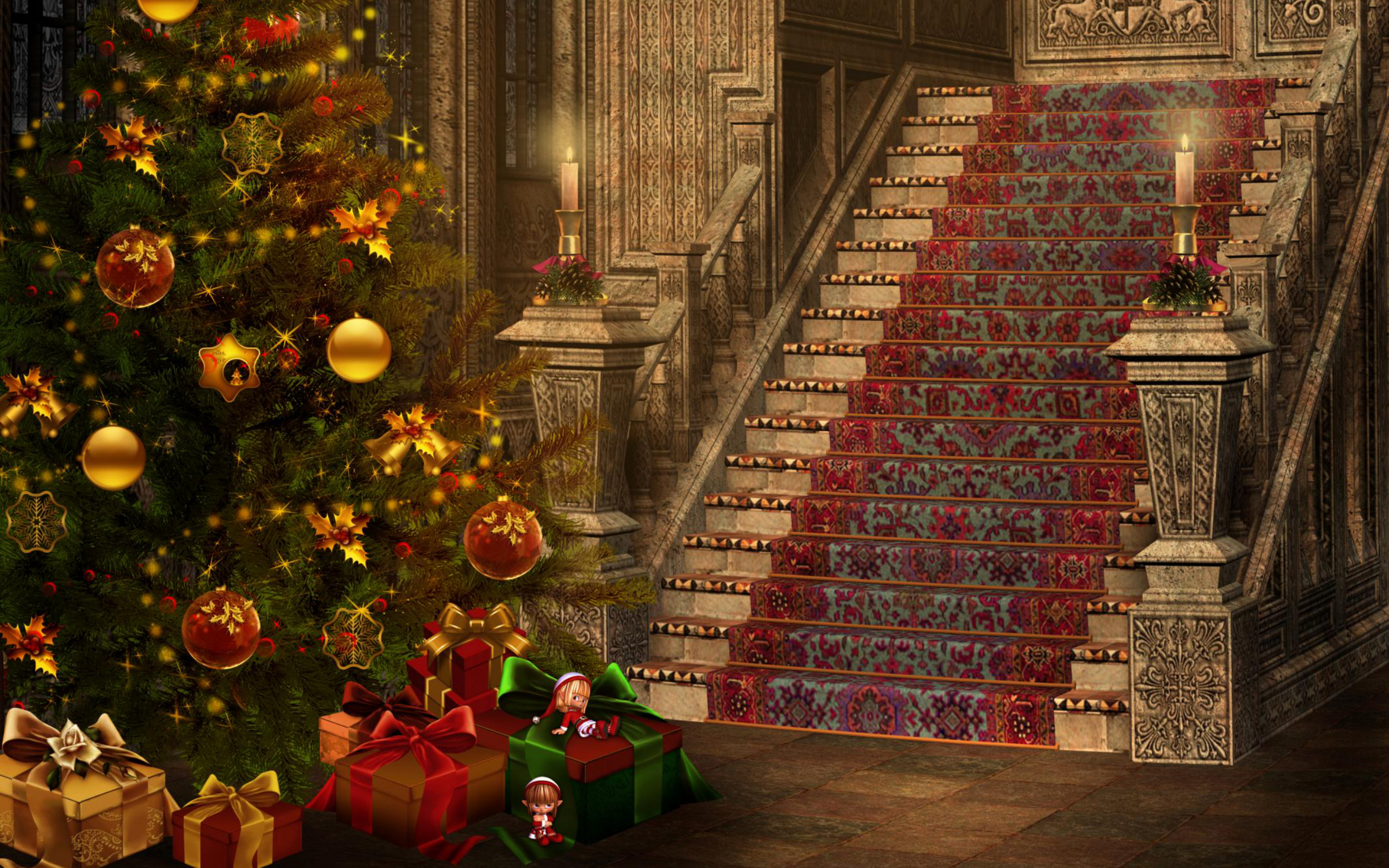 christmas, holiday, christmas ornaments, christmas tree, gift Aesthetic wallpaper