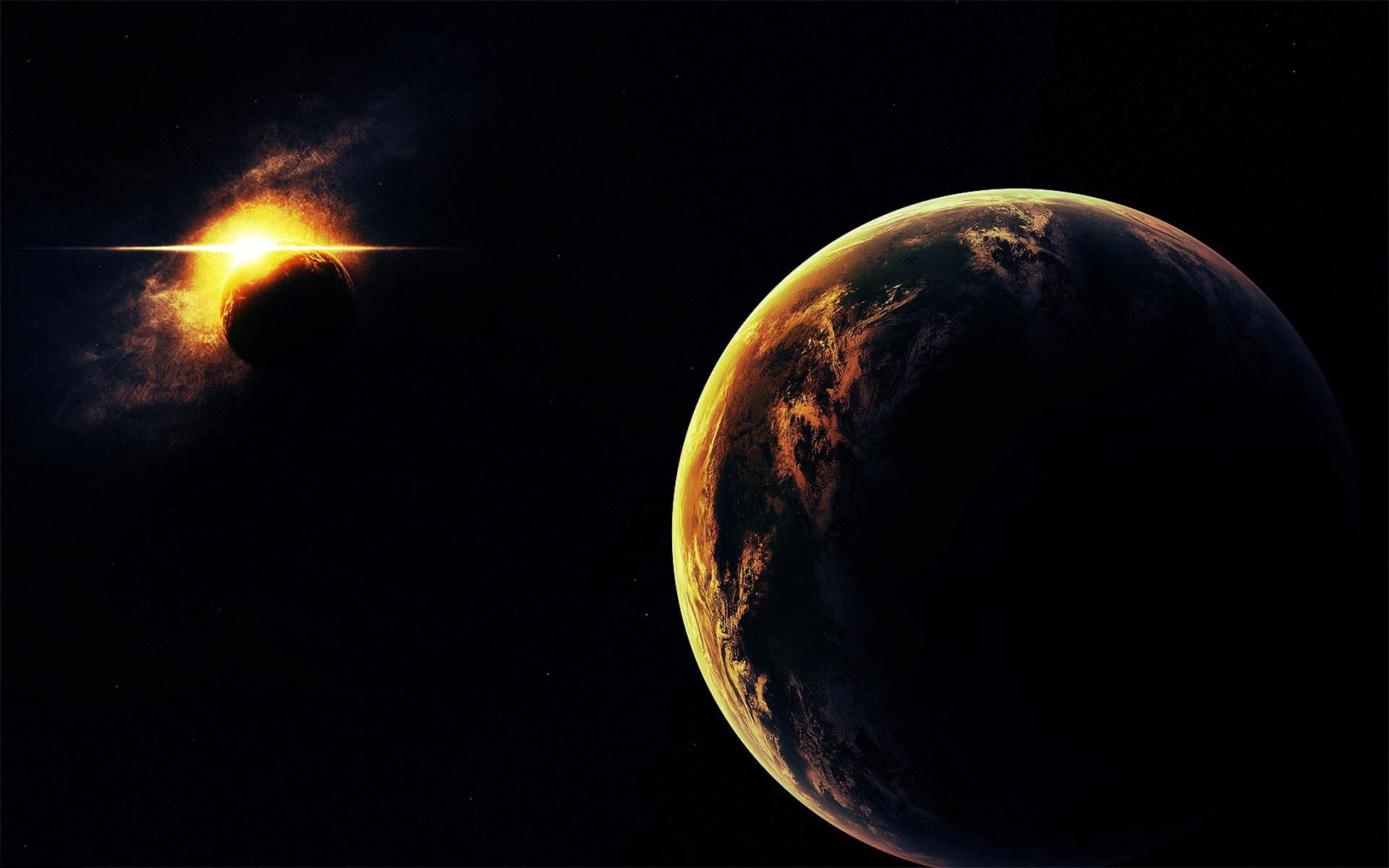 Земля и солнце из космоса фото