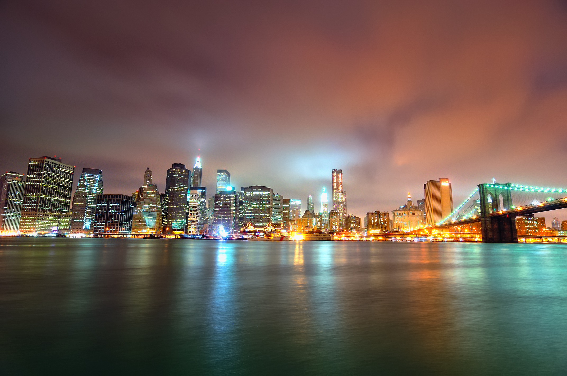 Нью Йорк панорама ночь