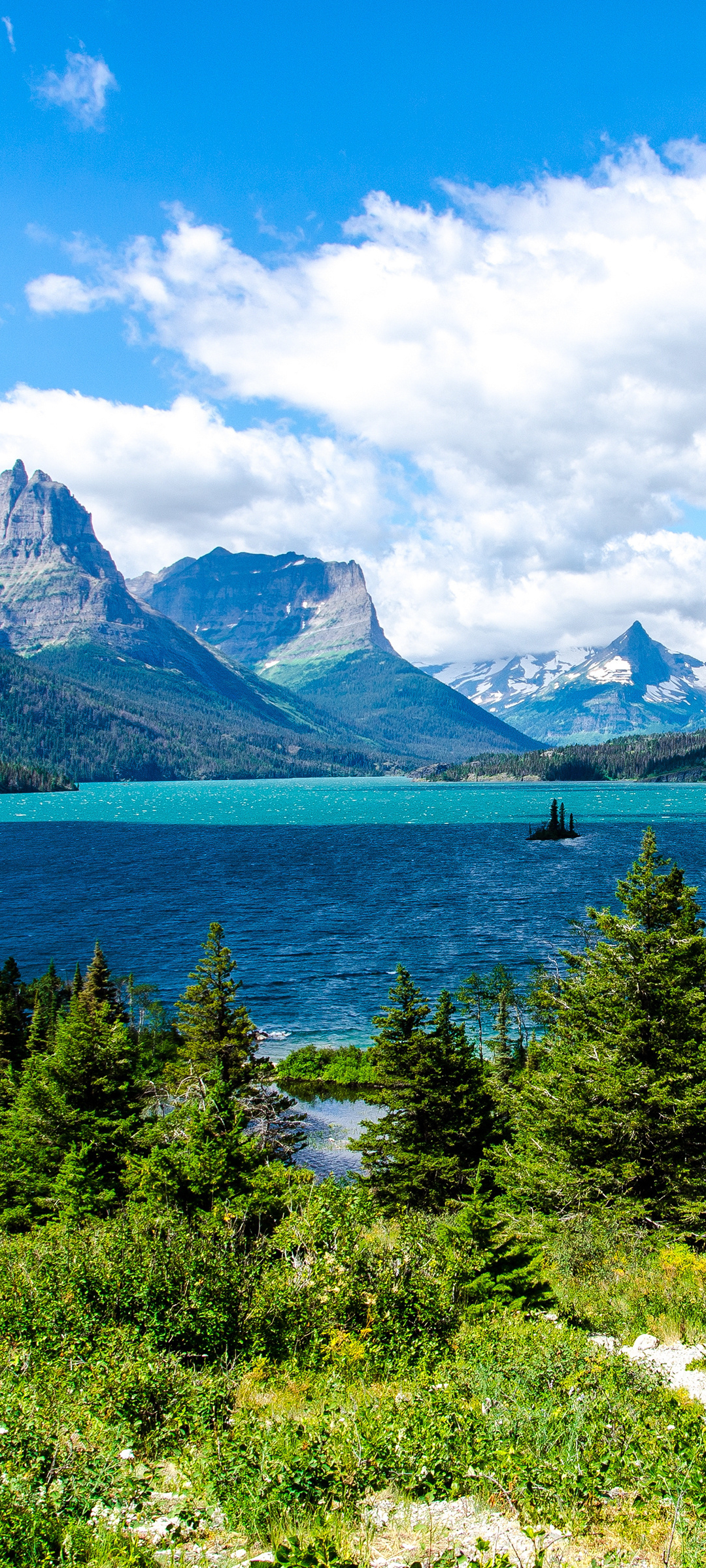 earth, lake, nature, glacier national park, saint mary lake, mountain, lakes