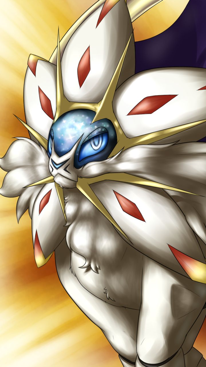 Download Lunala With Solgaleo Comparison Wallpaper