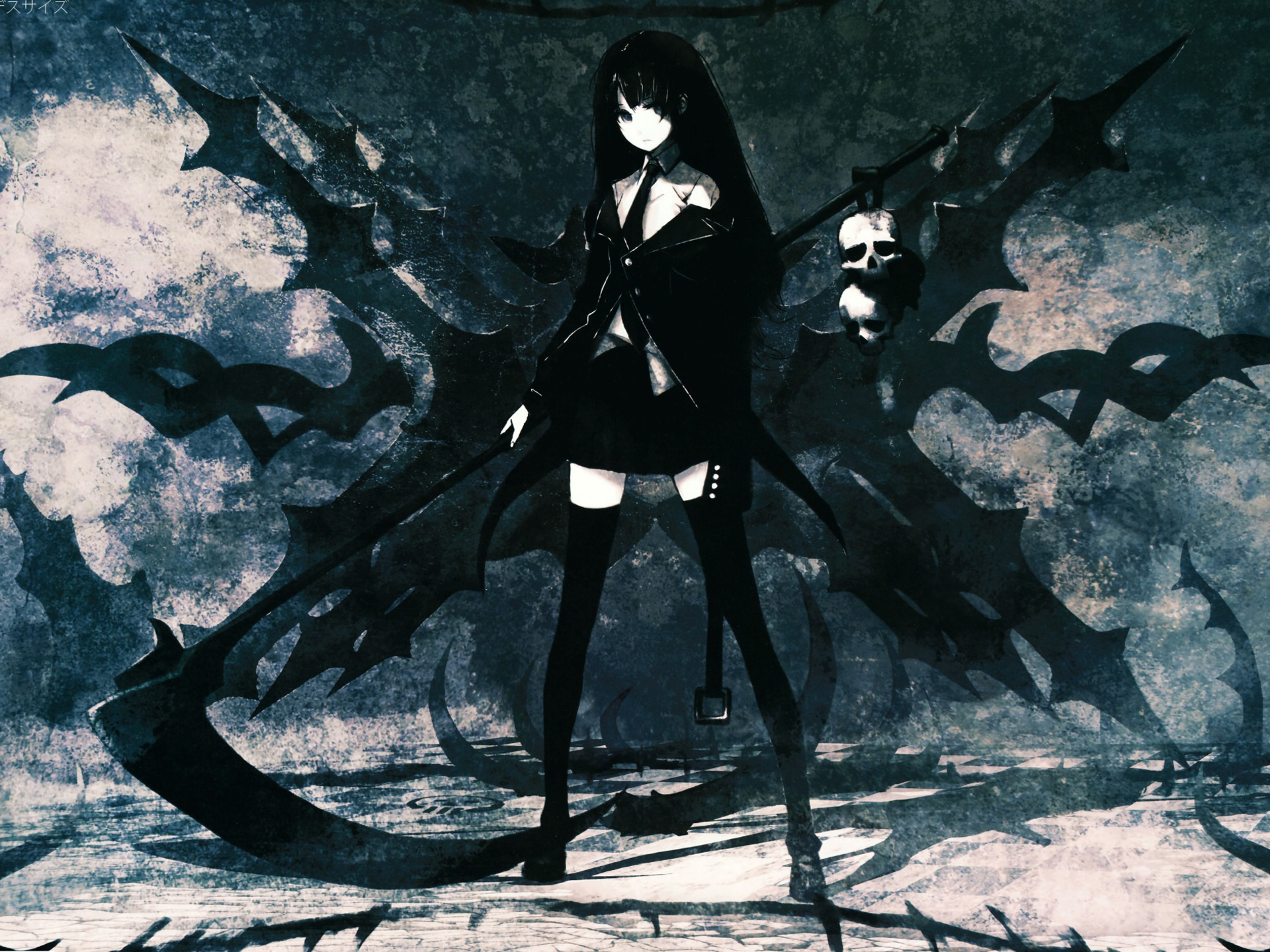 Черные арты. Death Scythe Black Rock Shooter. Black Rock Shooter Dragon Slayer. Аниме смерть. Мерри демон аниме.