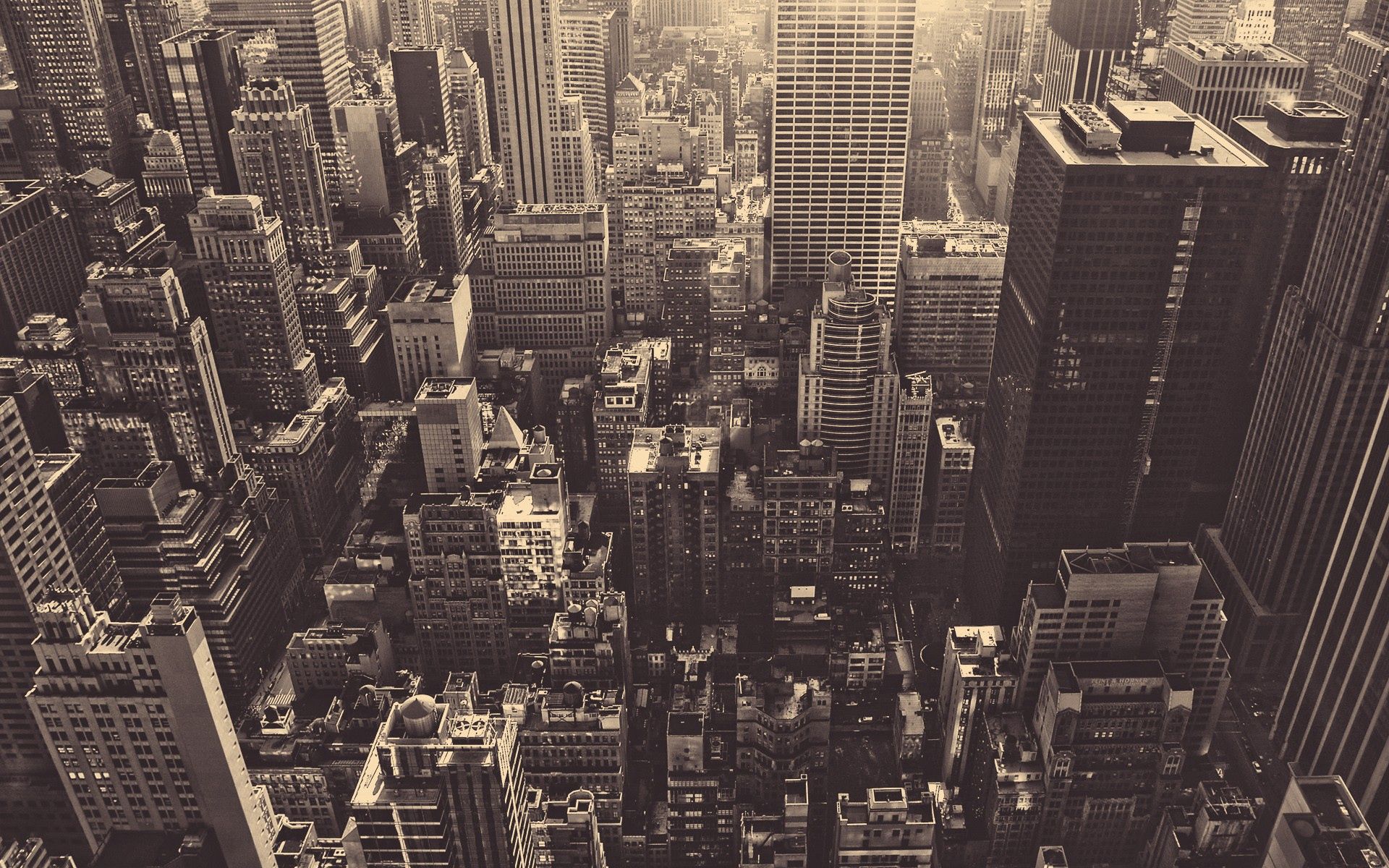 Download mobile wallpaper Megapolis, Megalopolis, Skyscrapers, View From Above, Chb, Bw, Cities, New York for free.