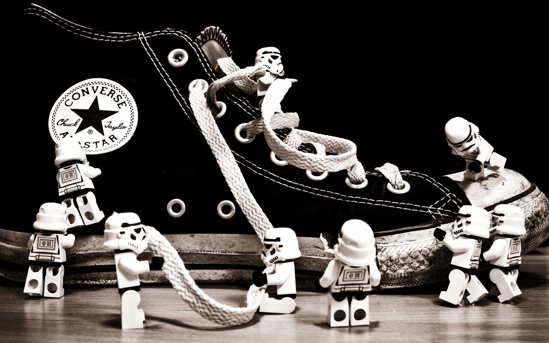 products, converse, lego, monochrome, shoe, star wars, stormtrooper Free Stock Photo