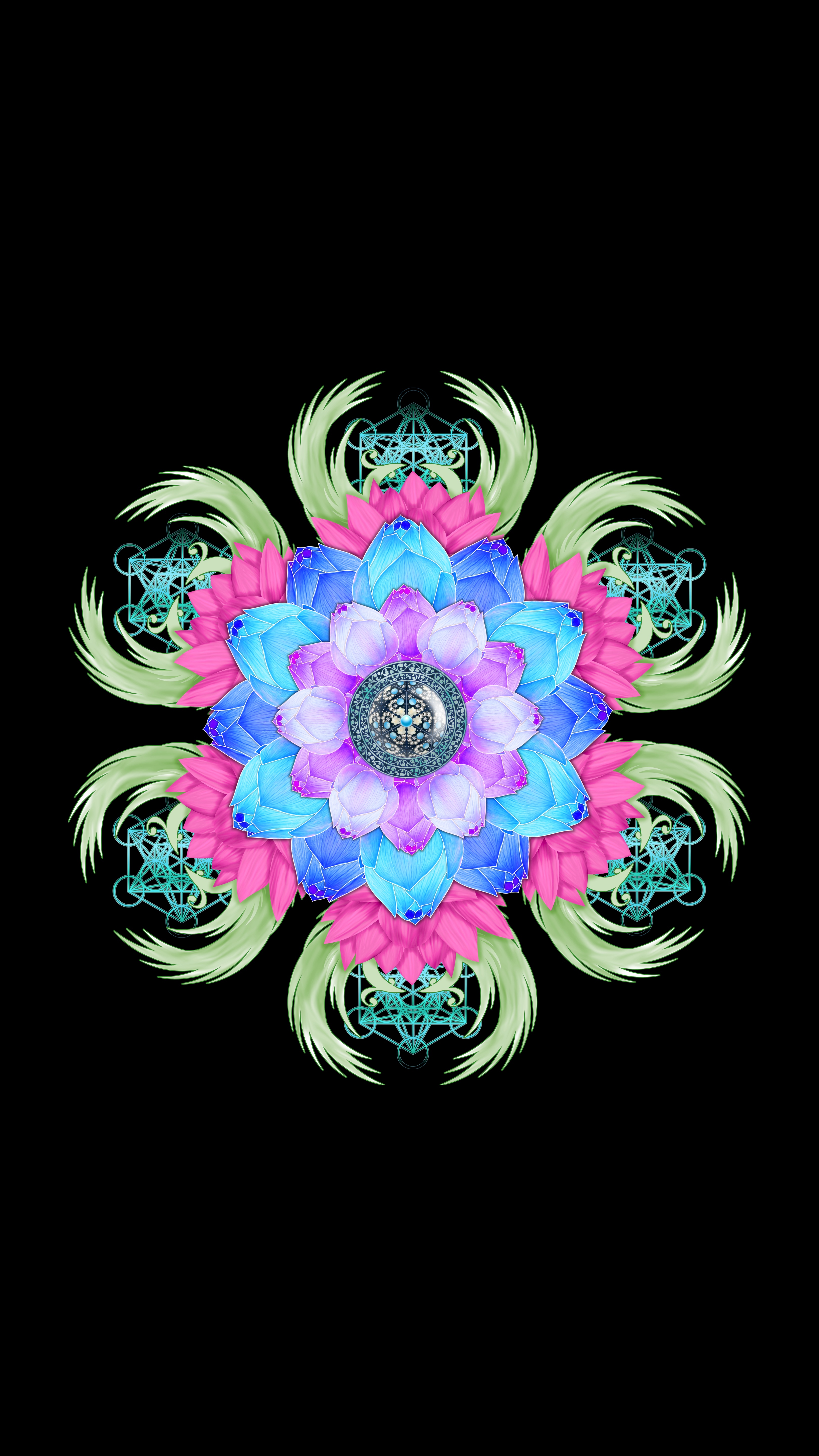 Horizontal Wallpaper flower, mandala, art, lotus, patterns