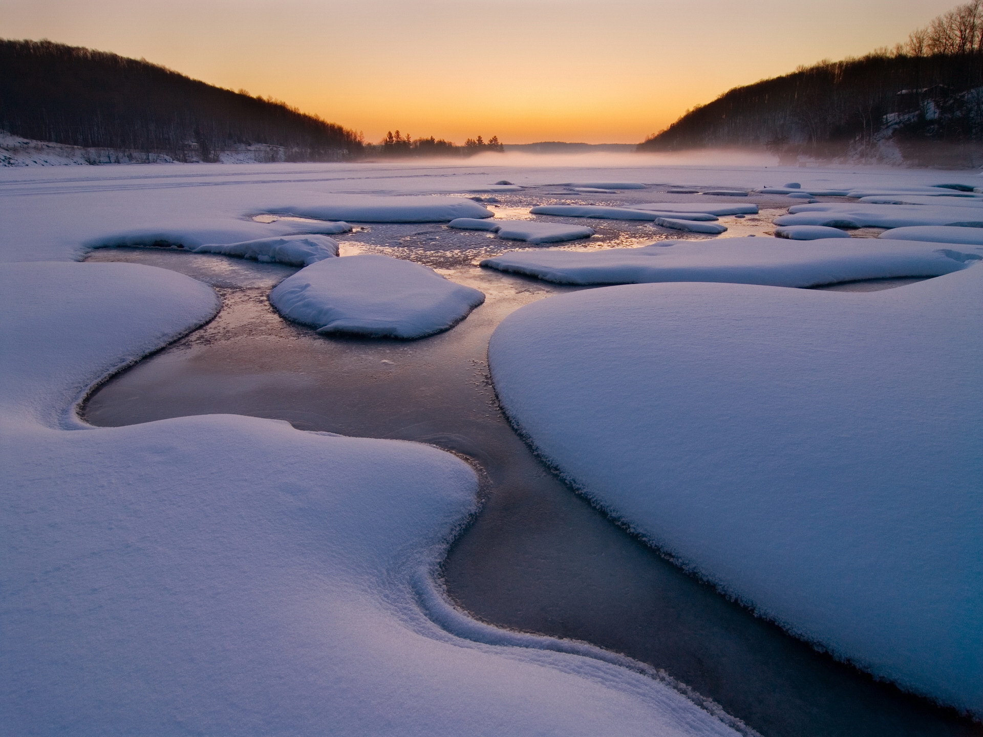 Free download wallpaper Winter, Water, Snow, Ice, Cold, Nature, Rivers on your PC desktop