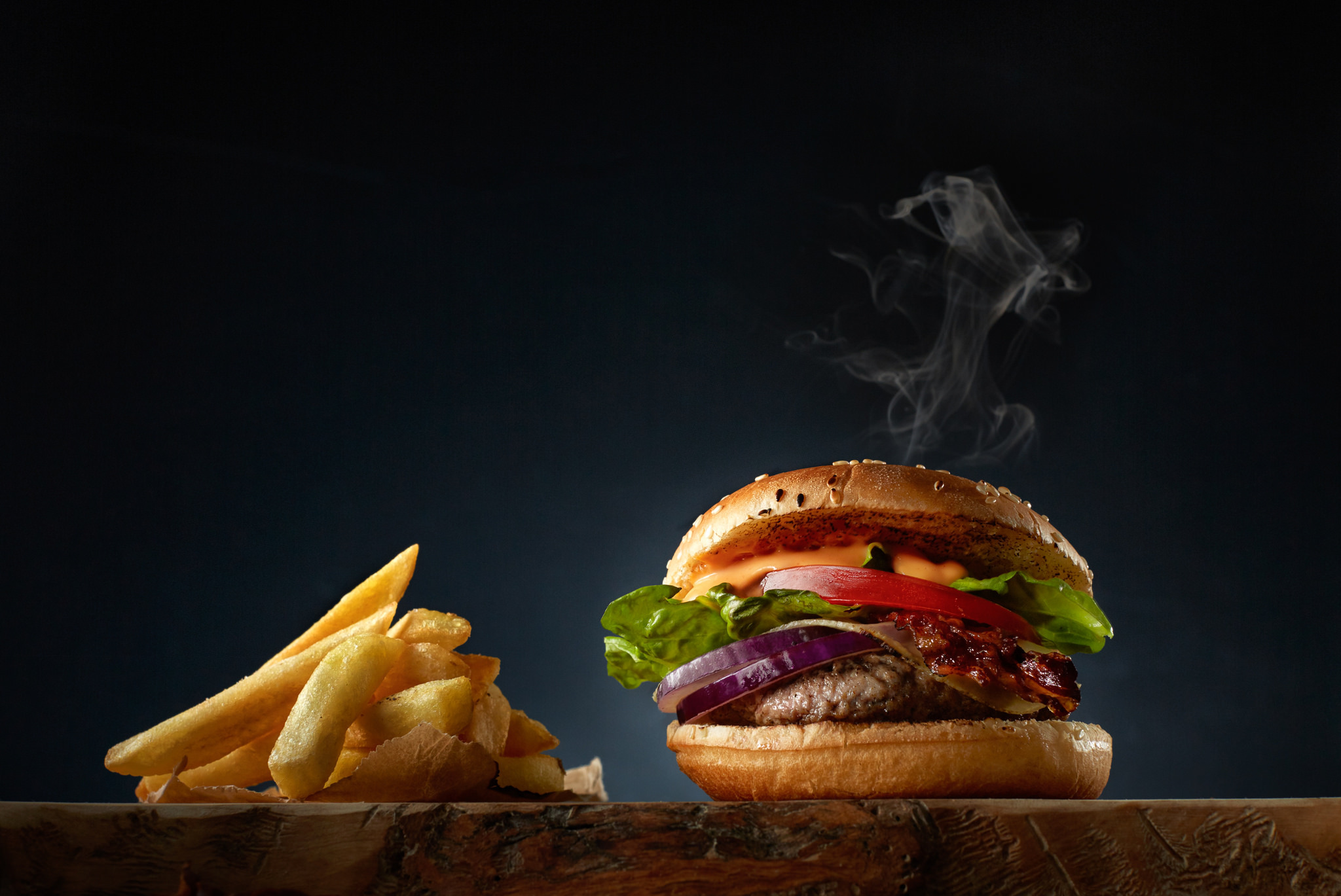 french fries, burger, food phone wallpaper