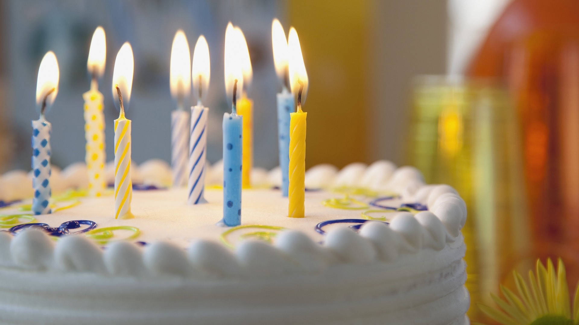 candle, birthday, holiday, cake QHD