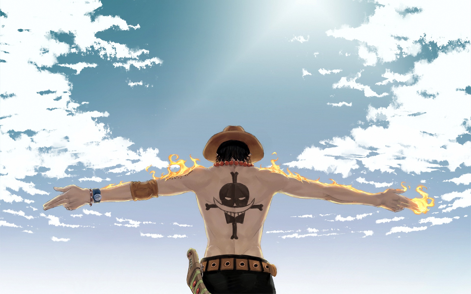 anime, one piece, portgas d ace, tattoo High Definition image