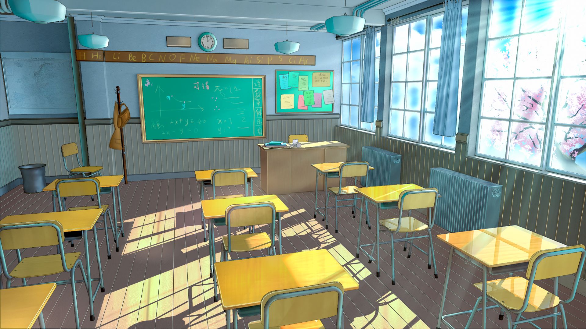 Anime, Room, Classroom, HD wallpaper