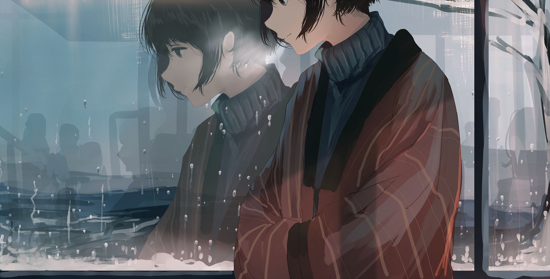 anime, original, cold, reflection HD wallpaper