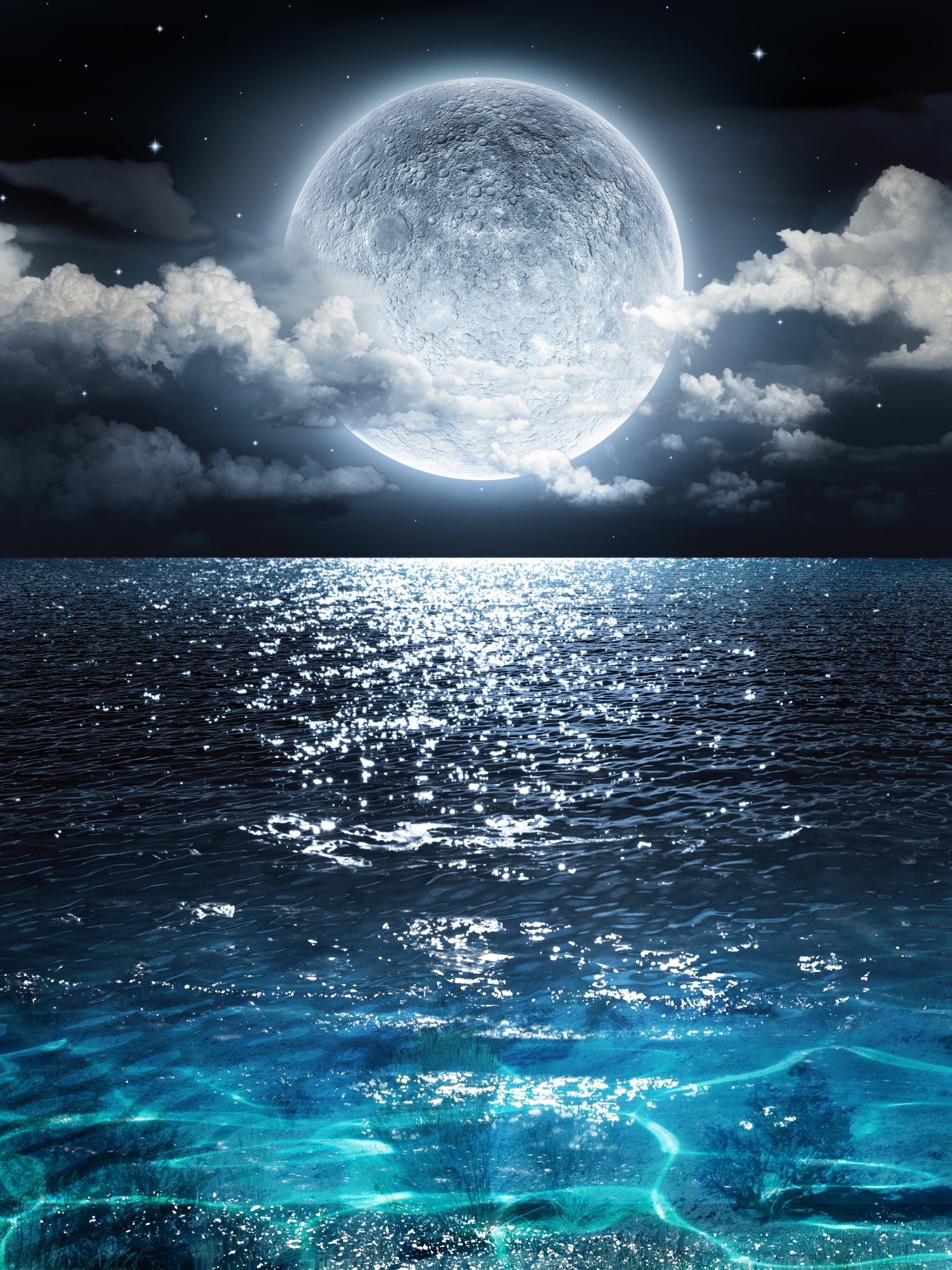 Луна звезды море