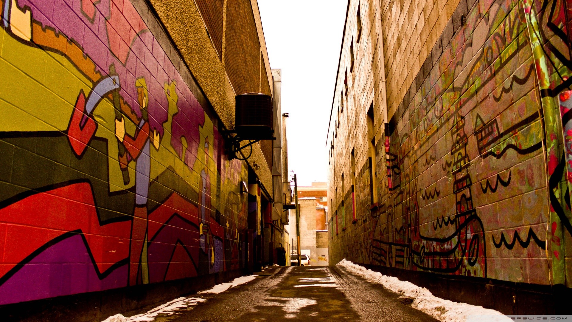 man made, alley UHD